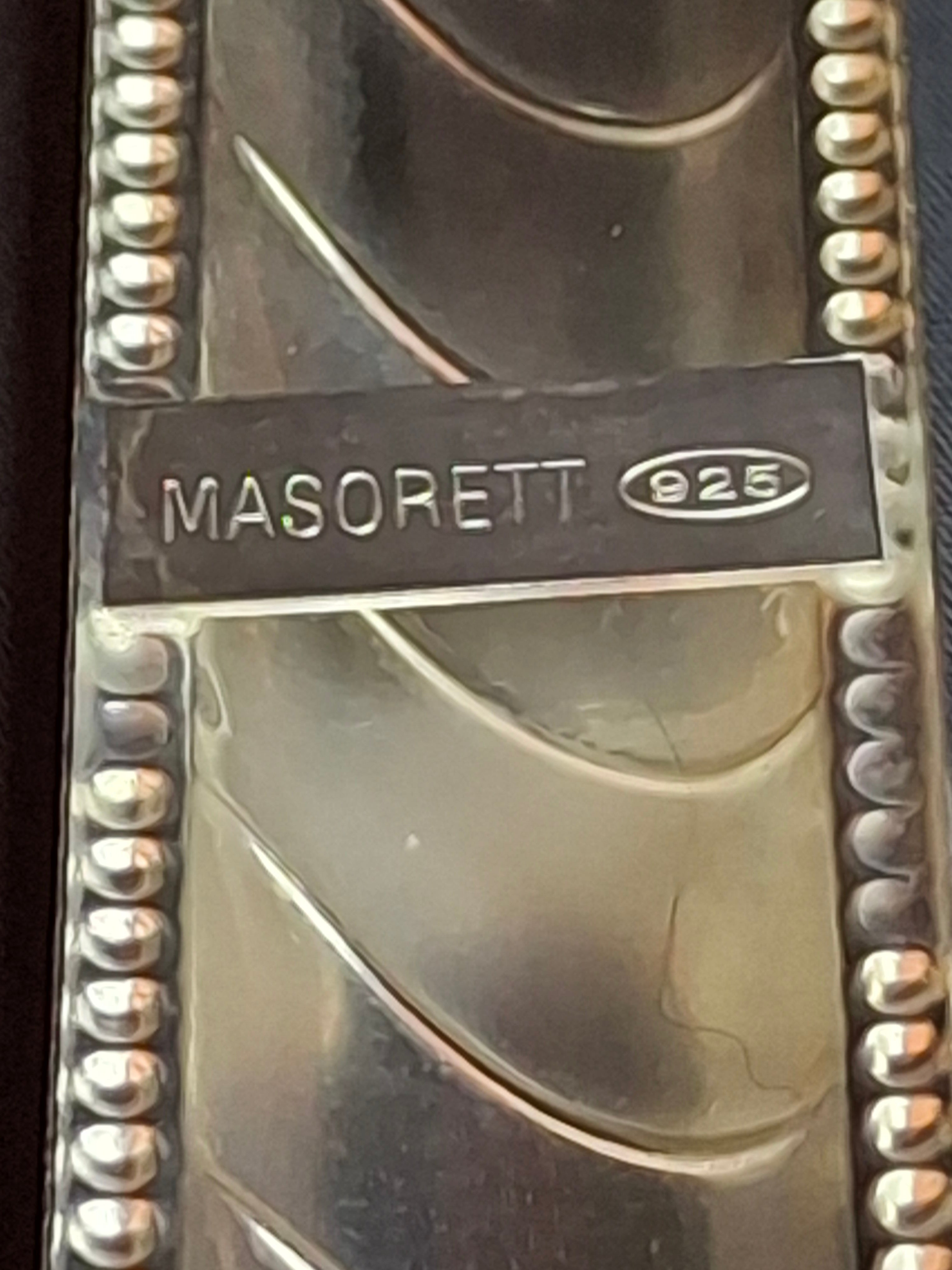 Vintage Masorett Israel Sterling Silver 925 Mezuzah Case Diagonal Ribbed Beaded