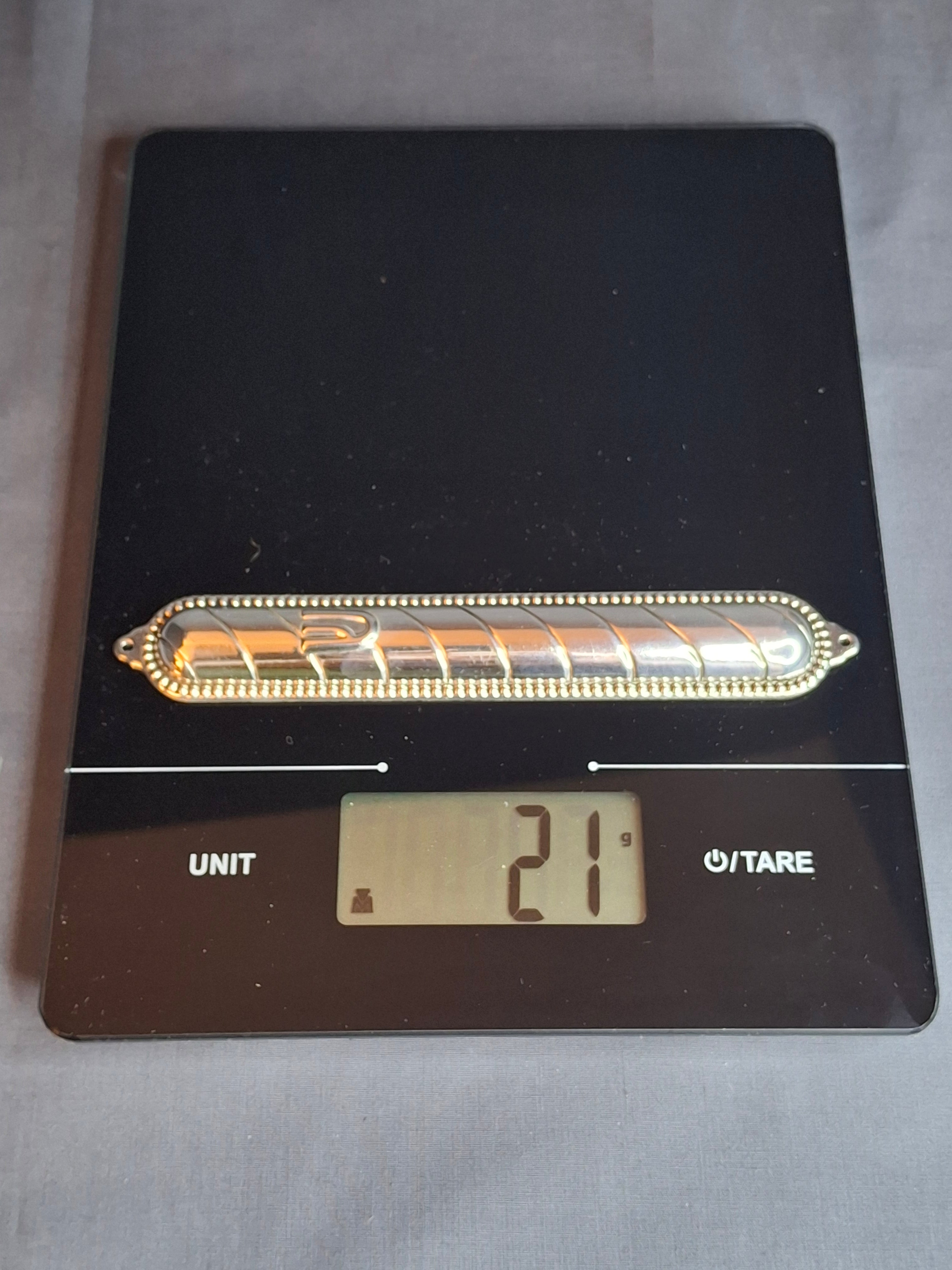 Vintage Masorett Israel Sterling Silver 925 Mezuzah Case Diagonal Ribbed Beaded
