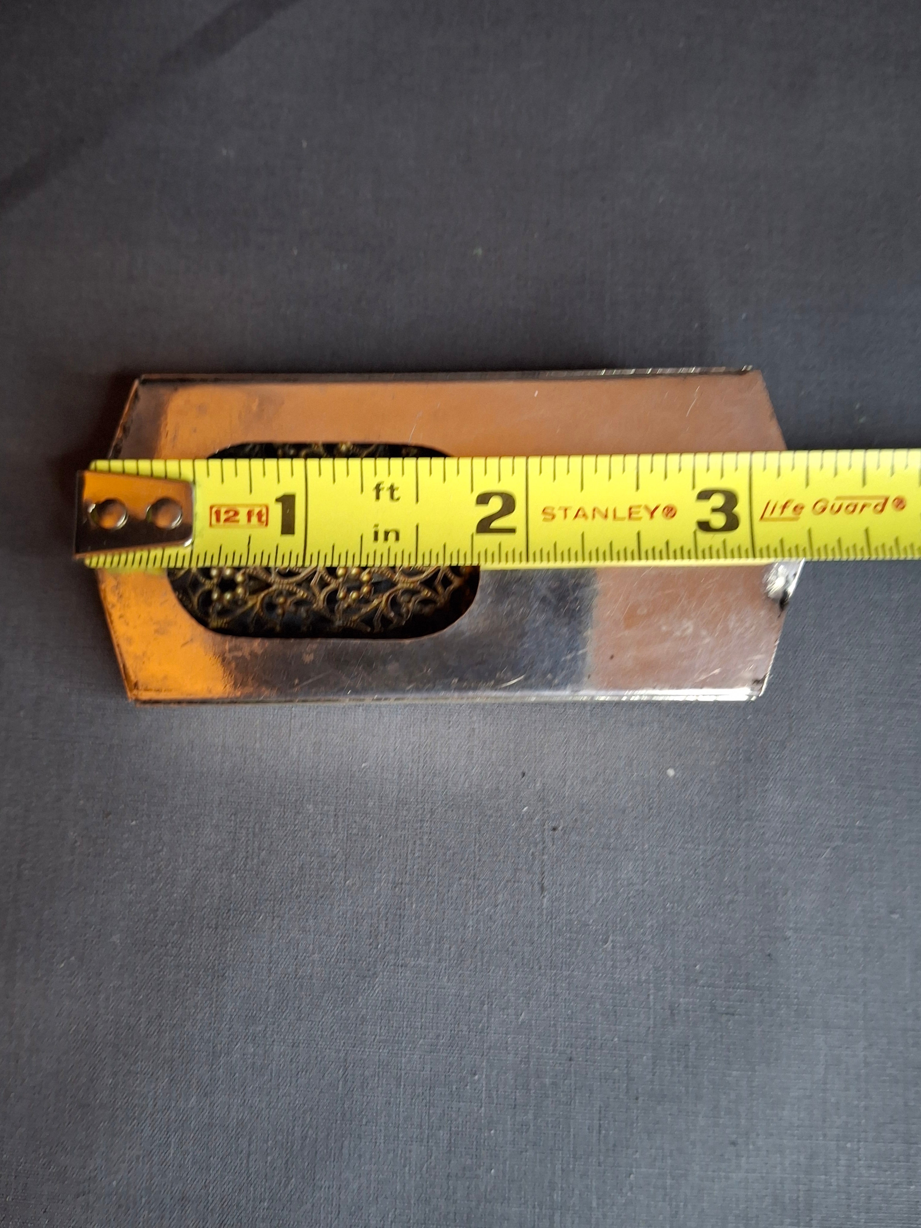 Vintage Israel Sterling Silver 925 Filigree Mezuzah Case Tiger's Eye Stone Judaica