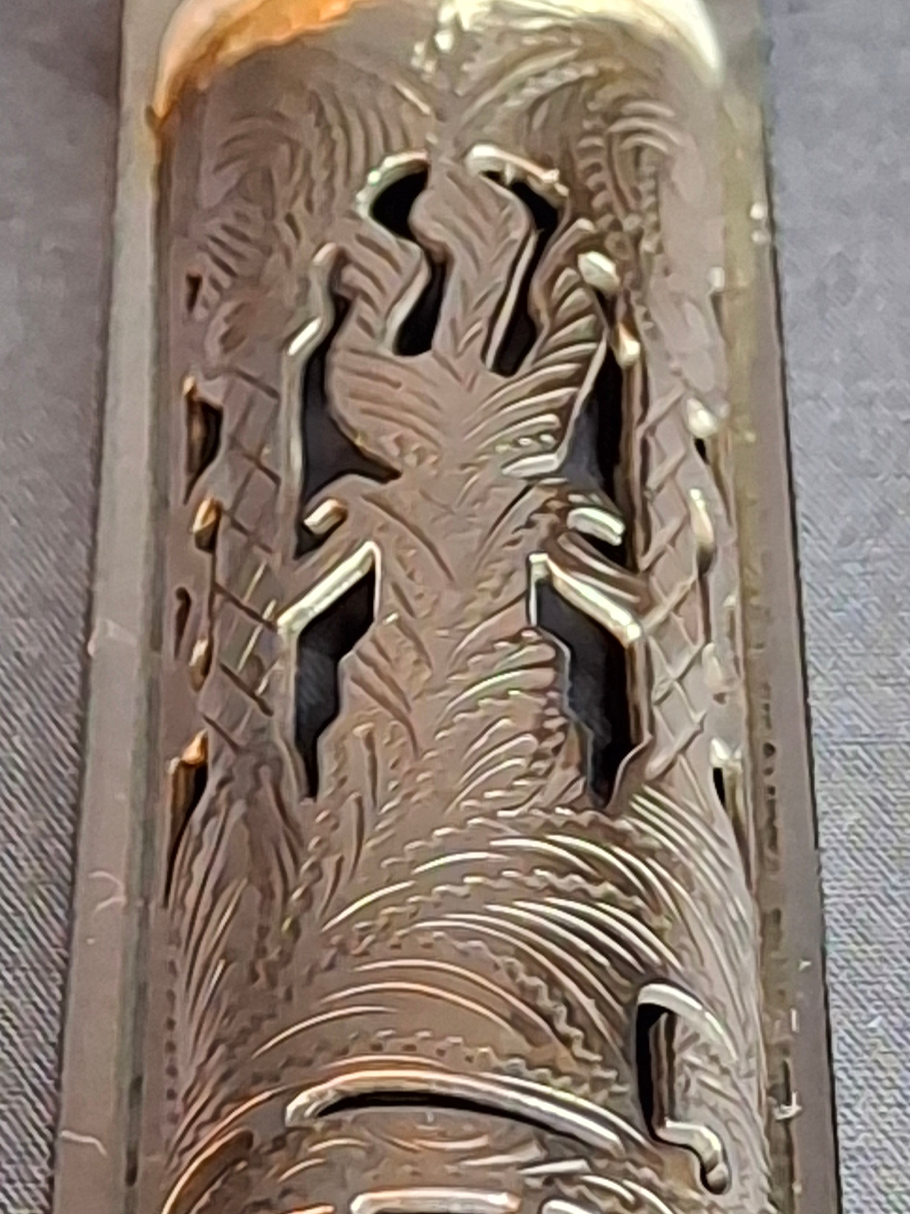Vintage Netafim Israel Sterling Silver Mezuzah Case Openwork Scrollwork Large 6"