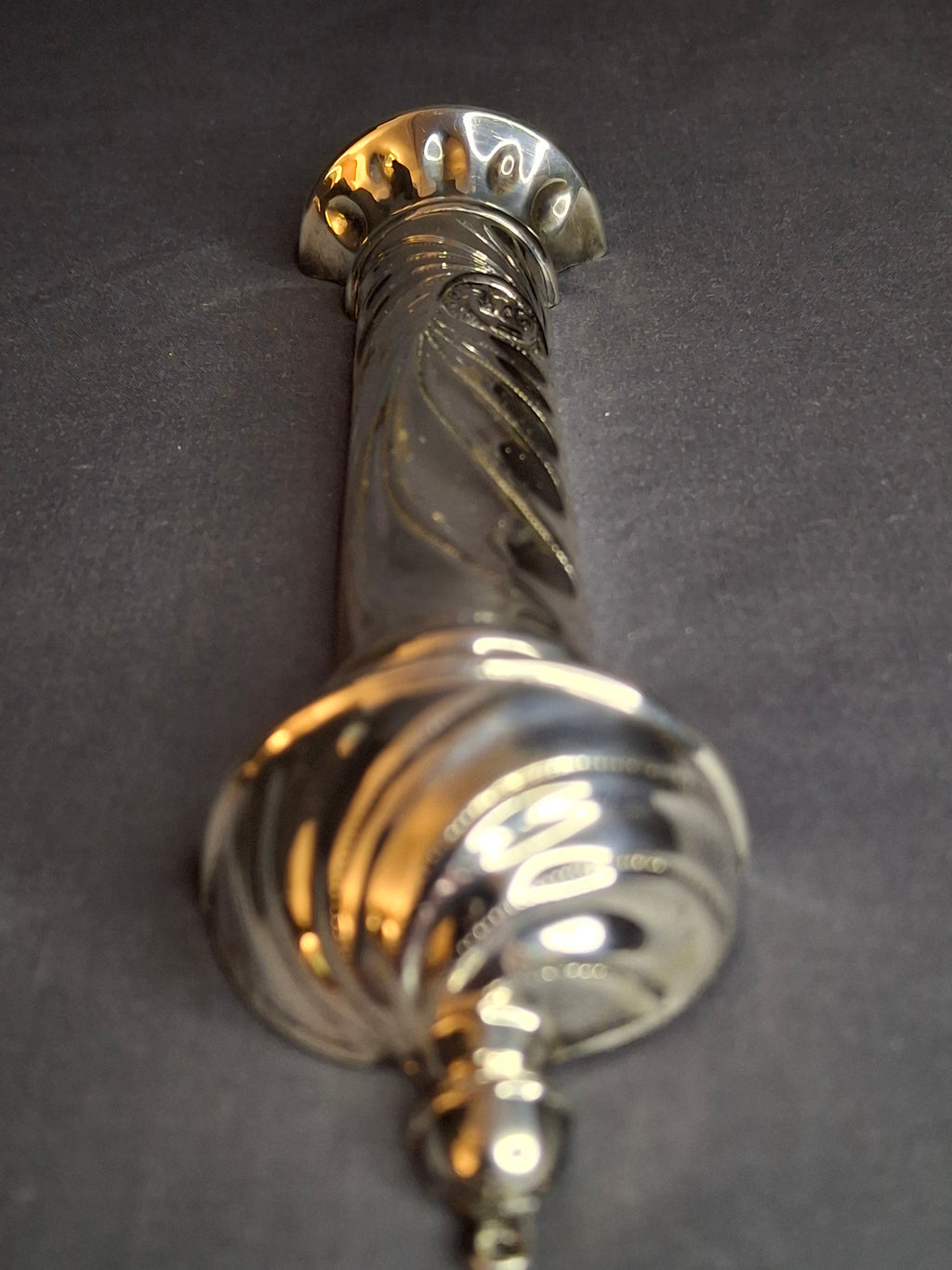 Vintage HAZORFIM Israel 925 Sterling Silver MEZUZAH Case, Spiral Swirl Repousse