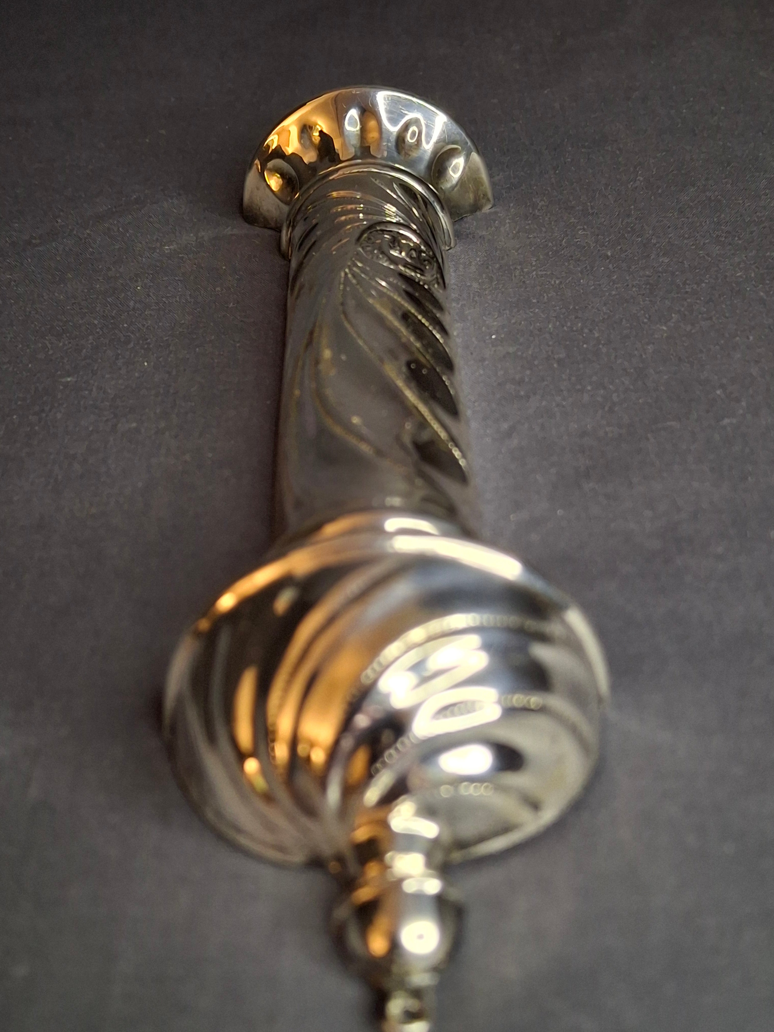 Vintage HAZORFIM Israel 925 Sterling Silver MEZUZAH Case, Spiral Swirl Repousse