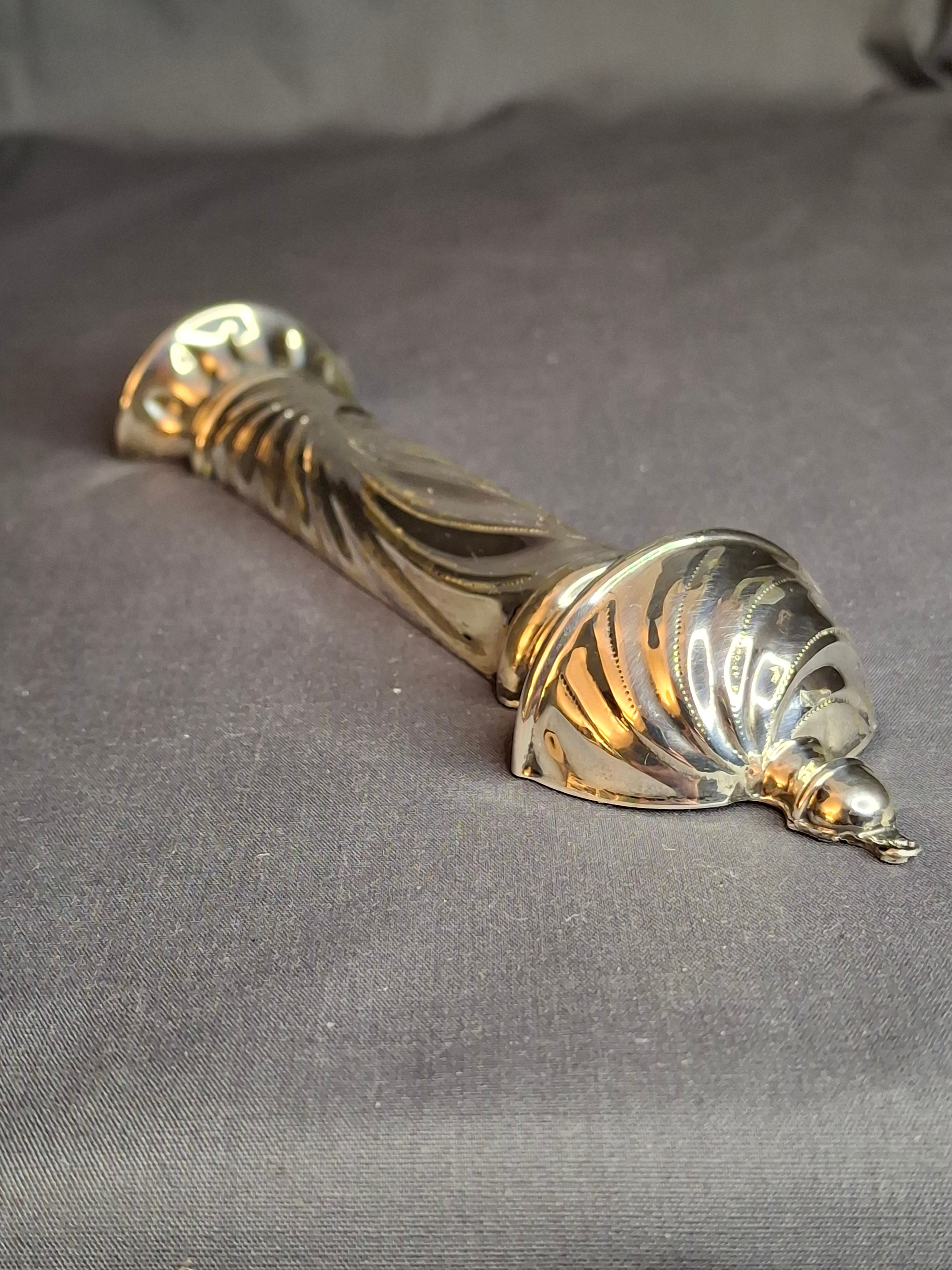 Vintage HAZORFIM Israel 925 Sterling Silver MEZUZAH Case, Spiral Swirl Repousse