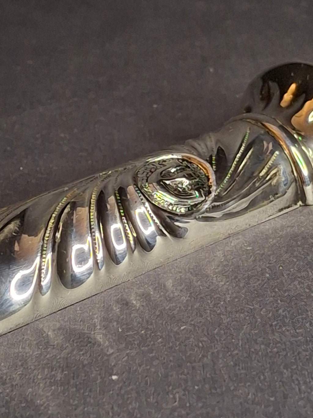 Vintage HAZORFIM Israel 925 Sterling Silver MEZUZAH Case, Spiral Swirl Repousse