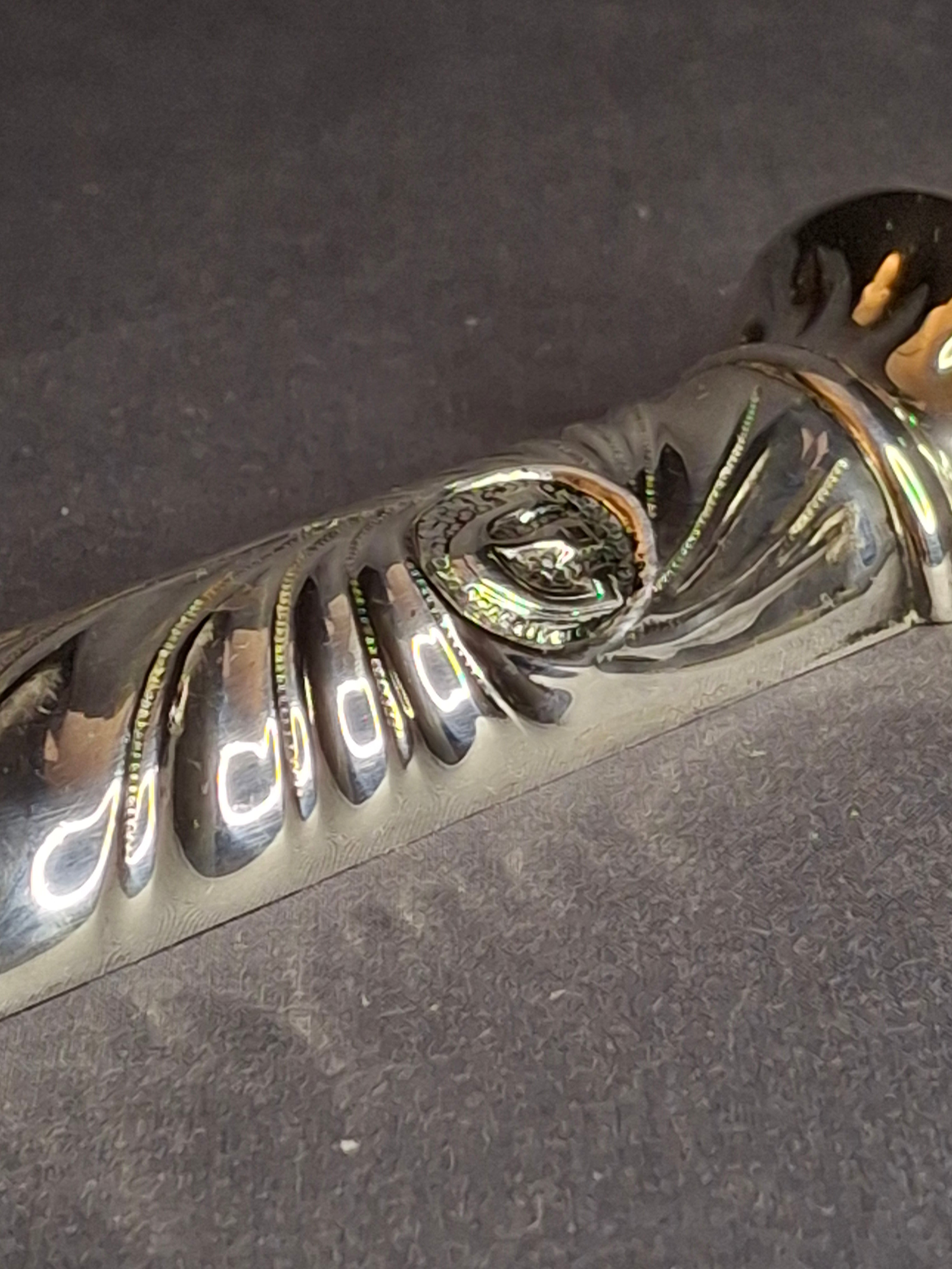 Vintage HAZORFIM Israel 925 Sterling Silver MEZUZAH Case, Spiral Swirl Repousse