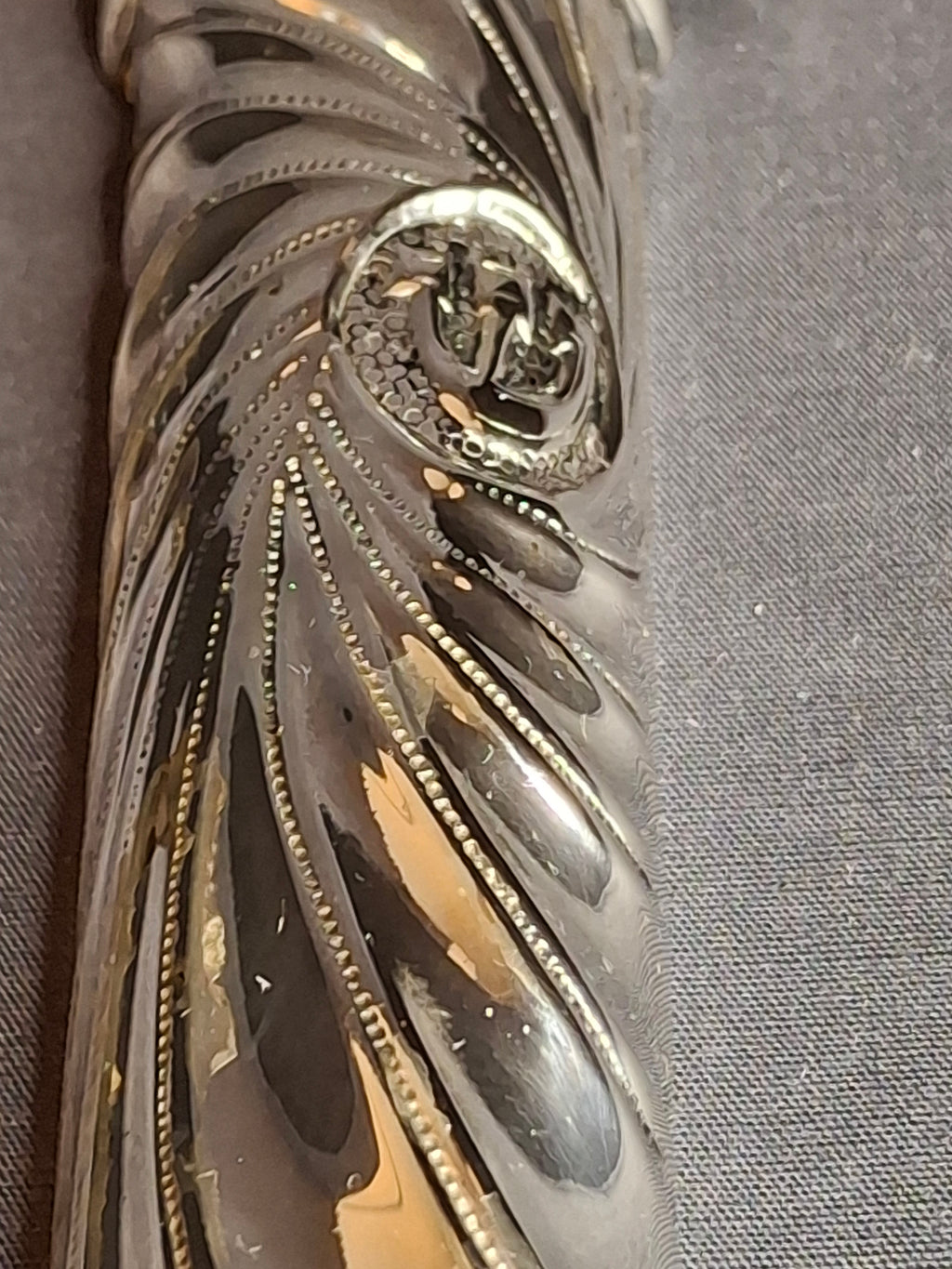 Vintage HAZORFIM Israel 925 Sterling Silver MEZUZAH Case, Spiral Swirl Repousse