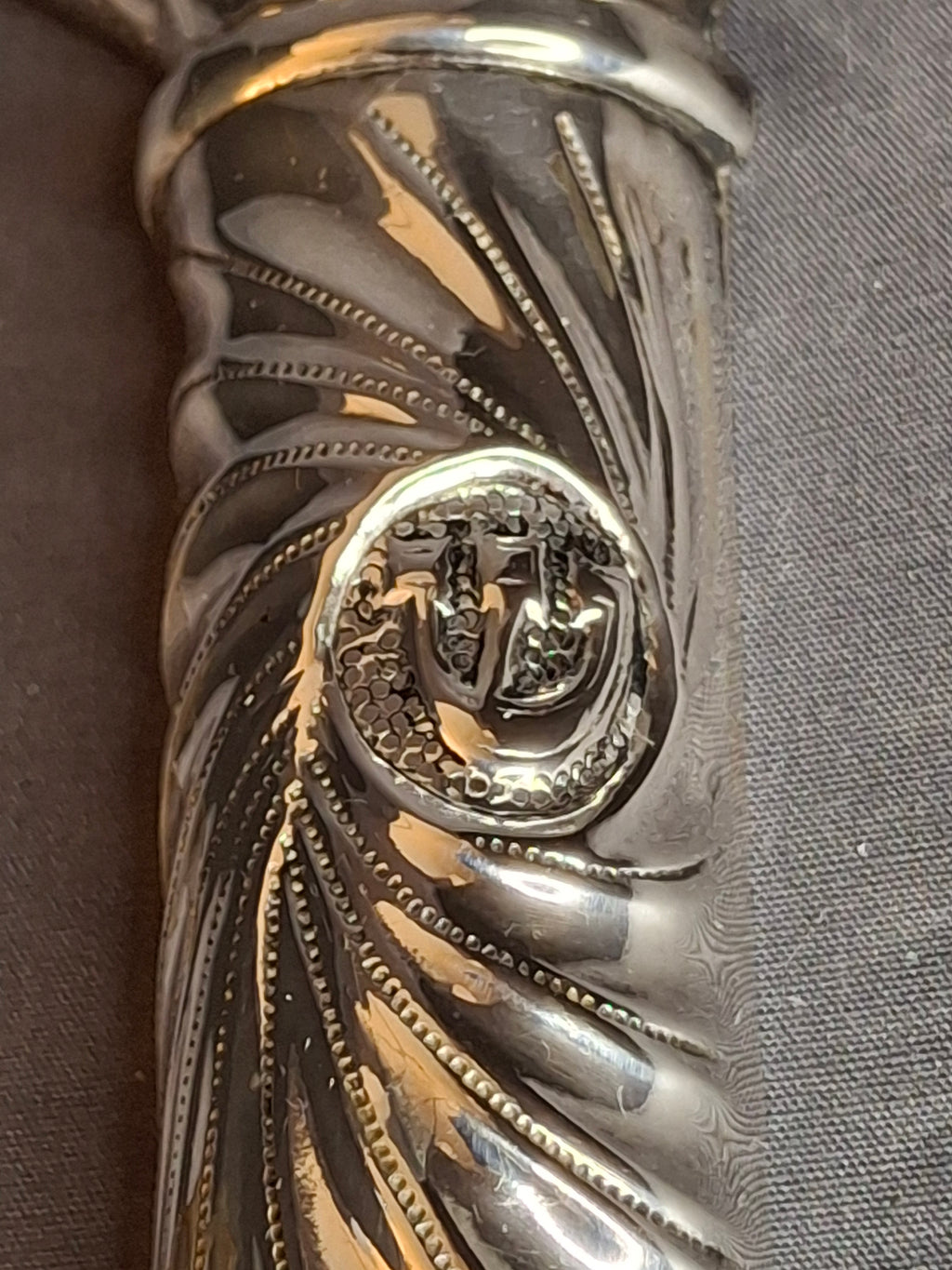 Vintage HAZORFIM Israel 925 Sterling Silver MEZUZAH Case, Spiral Swirl Repousse