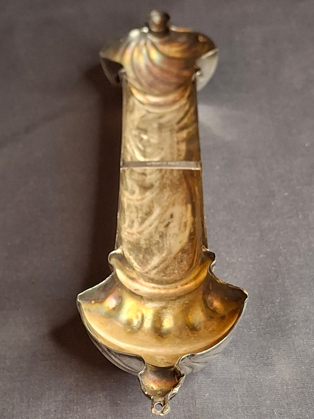 Vintage HAZORFIM Israel 925 Sterling Silver MEZUZAH Case, Spiral Swirl Repousse