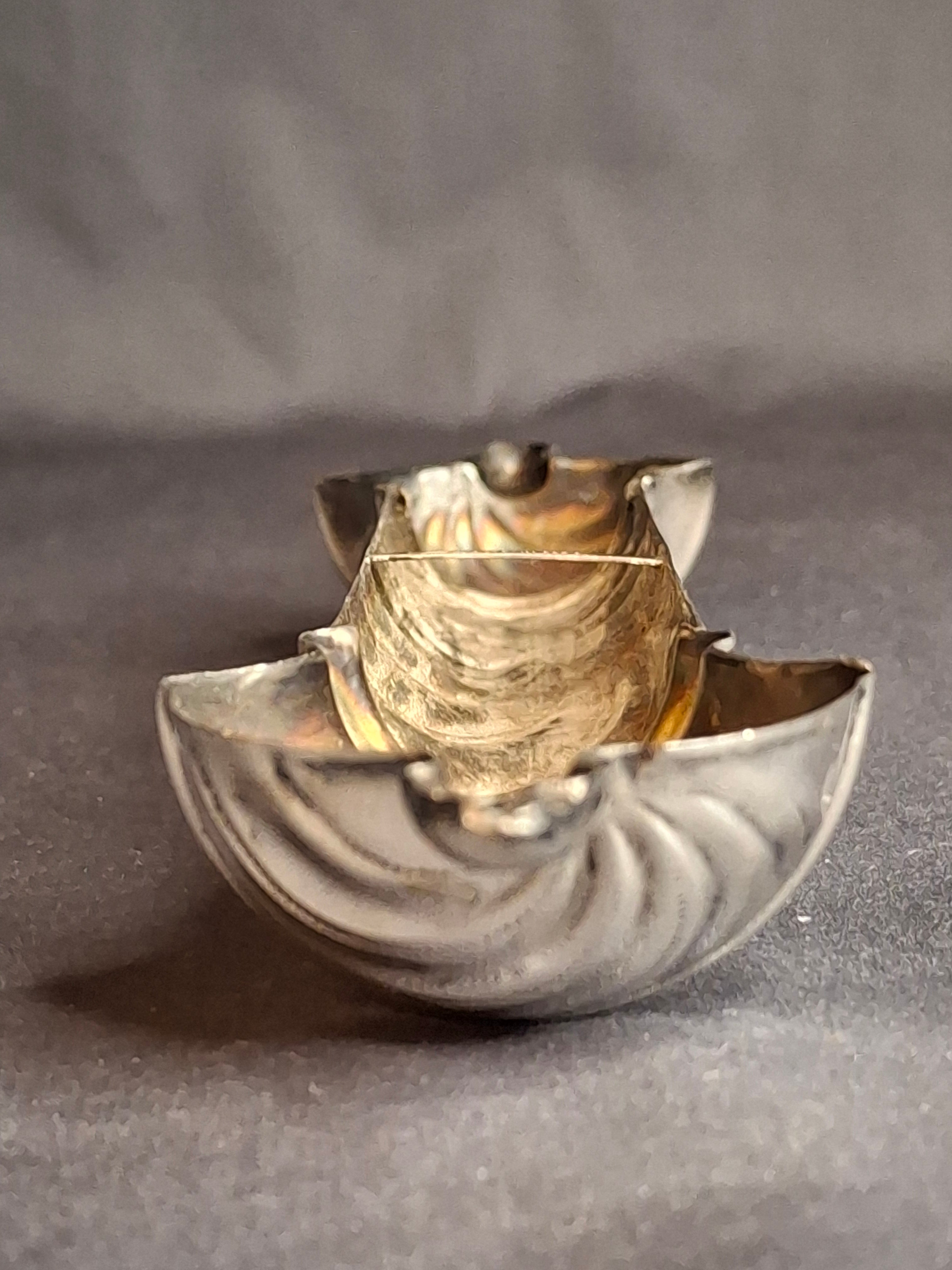 Vintage HAZORFIM Israel 925 Sterling Silver MEZUZAH Case, Spiral Swirl Repousse