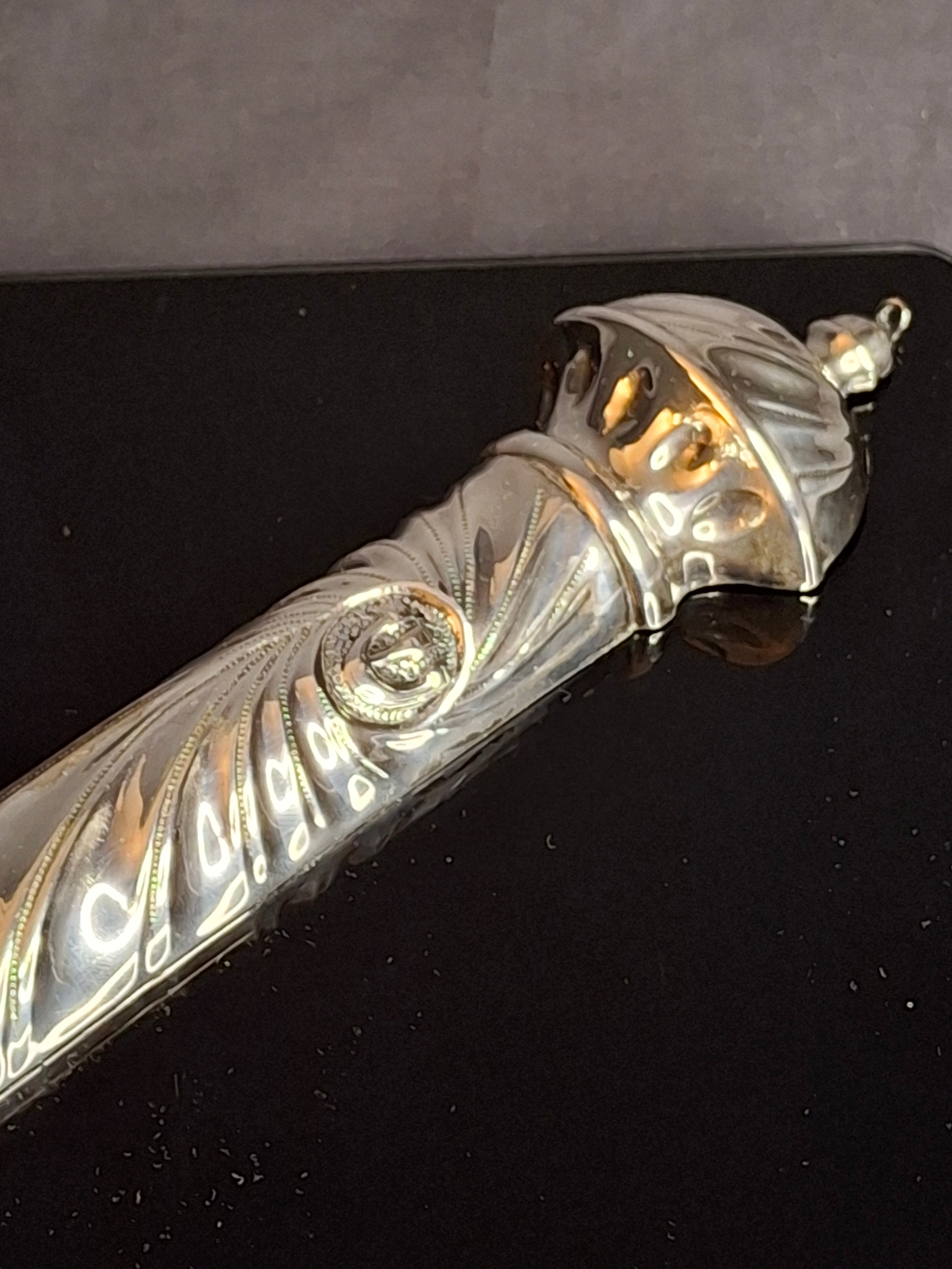 Vintage HAZORFIM Israel 925 Sterling Silver MEZUZAH Case, Spiral Swirl Repousse