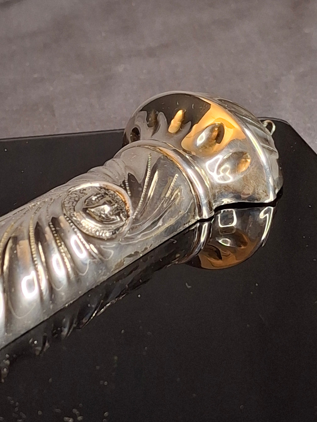 Vintage HAZORFIM Israel 925 Sterling Silver MEZUZAH Case, Spiral Swirl Repousse