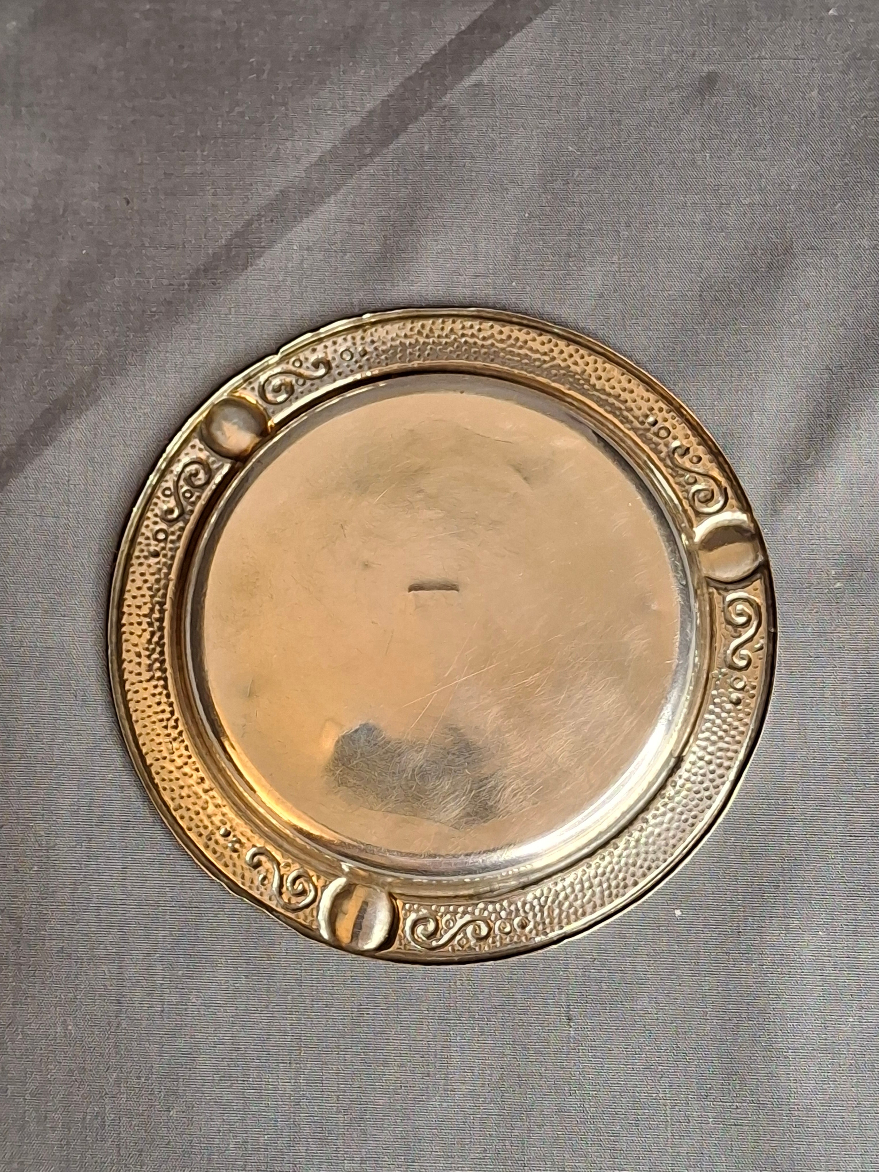 Antique Bezalel Jerusalem Sterling Silver Kiddush Cup Saucer Plate Judaica 925