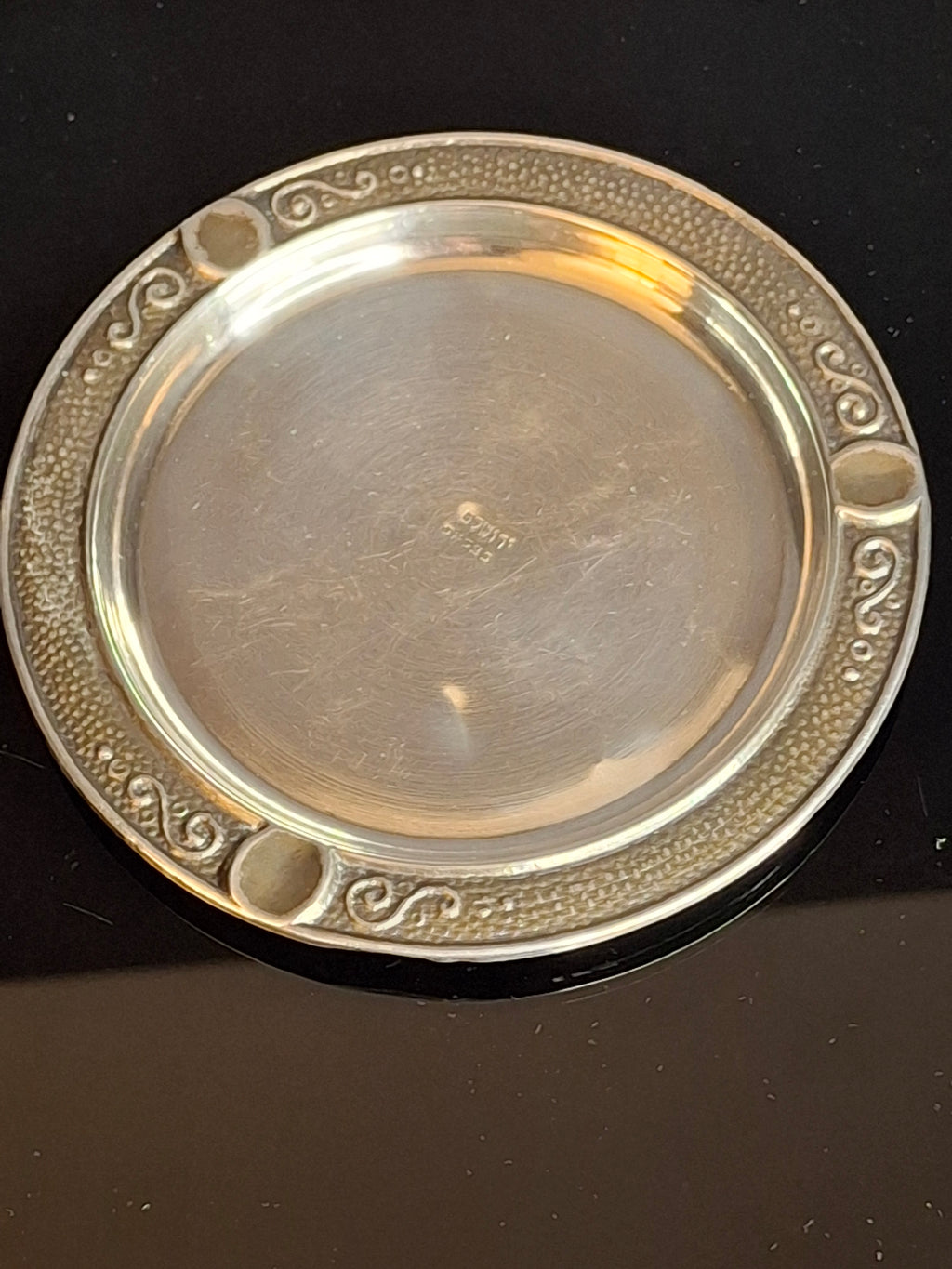 Antique Bezalel Jerusalem Sterling Silver Kiddush Cup Saucer Plate Judaica 925