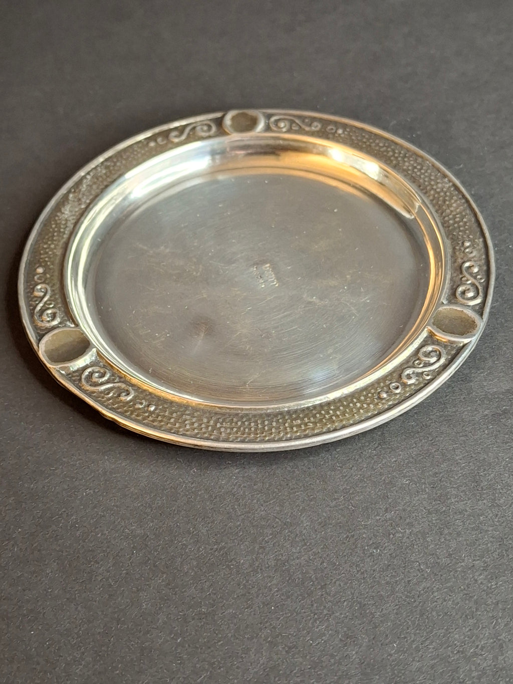 Antique Bezalel Jerusalem Sterling Silver Kiddush Cup Saucer Plate Judaica 925