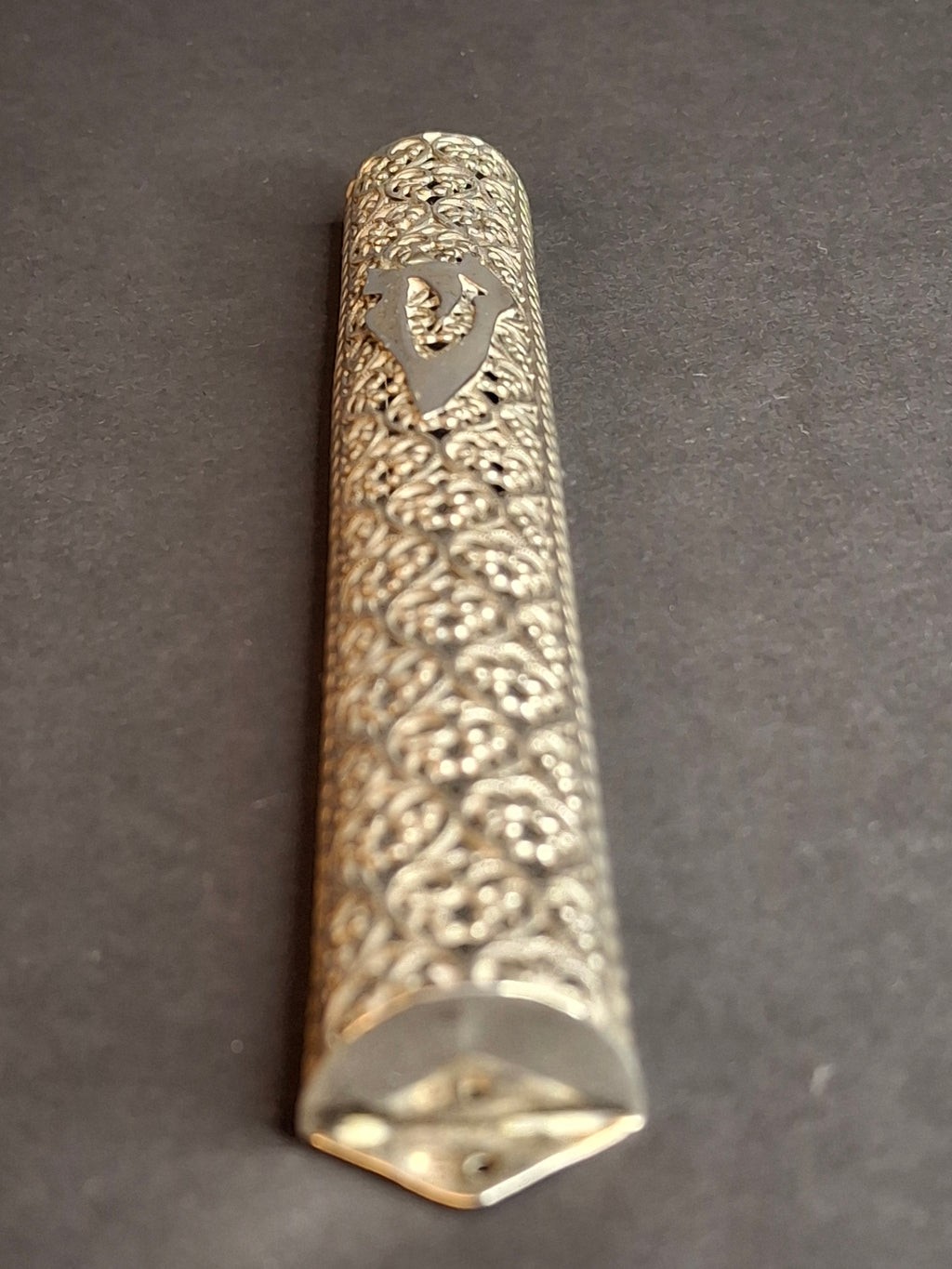 Vintage Bezalel Israel Sterling Silver Filigree Mezuzah Case 925 Judaica 5.25"
