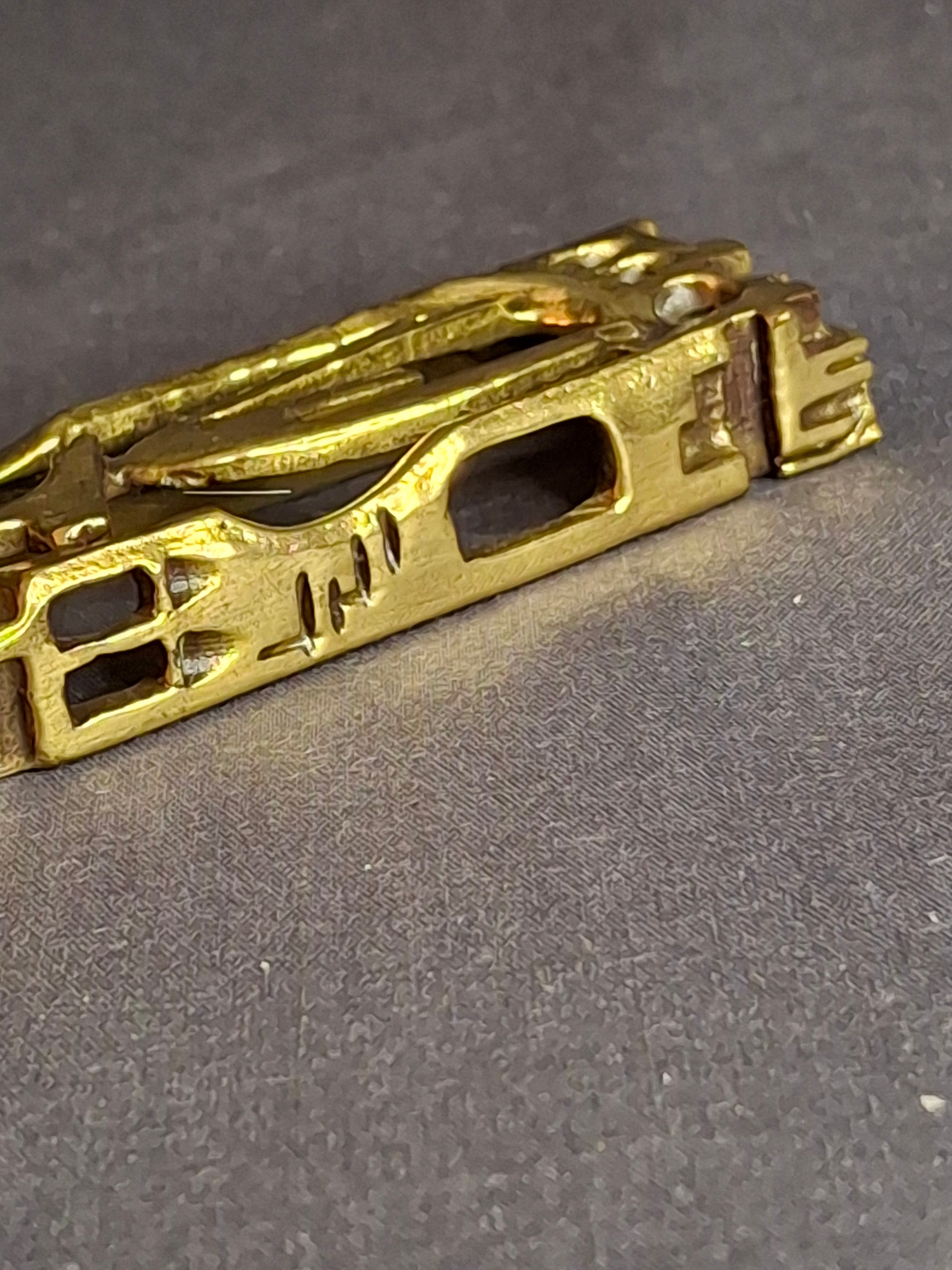Signed Yavad Israel Bronze Mezuzah Case - Brutalist Mid-Century Modernist Art