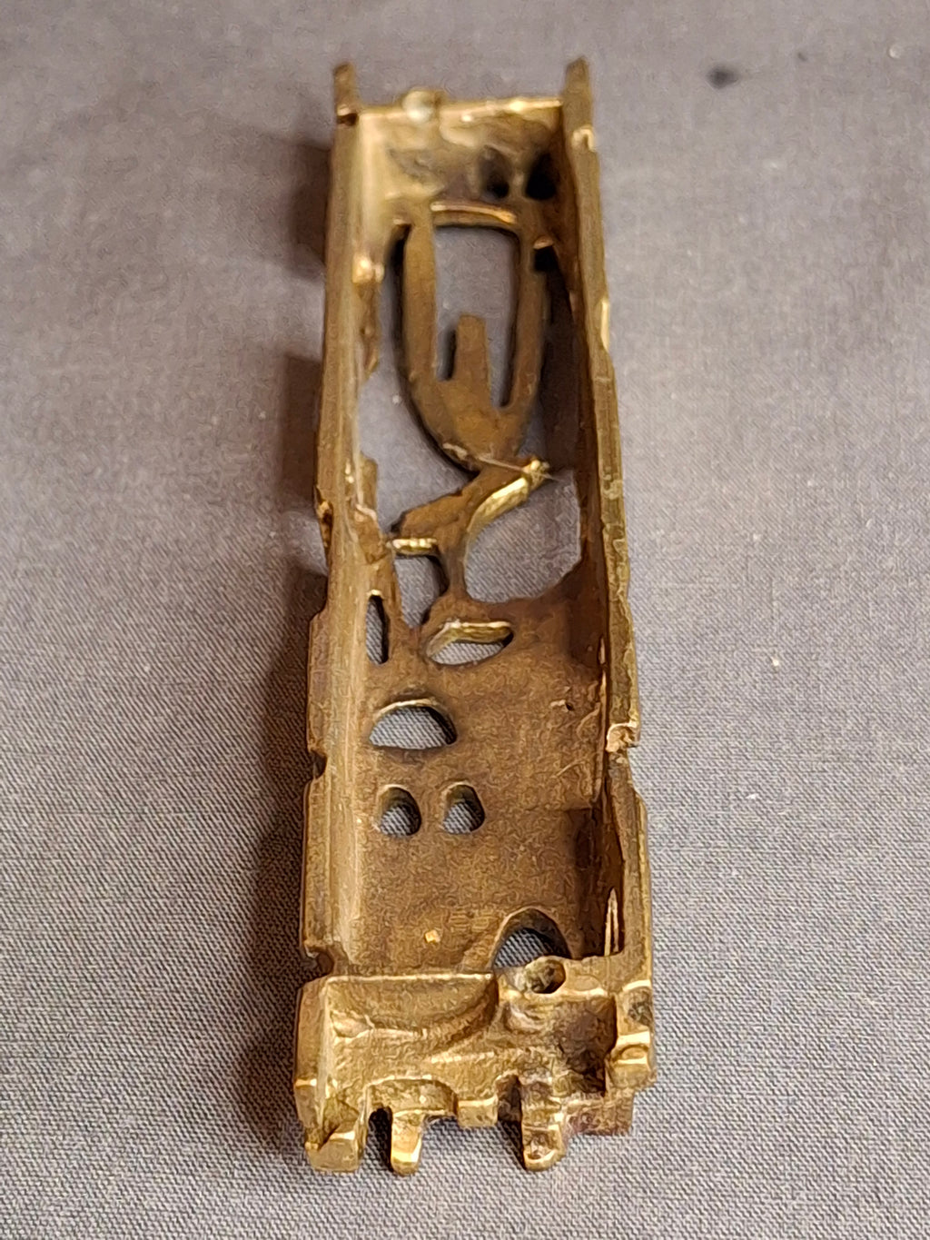 Signed Yavad Israel Bronze Mezuzah Case - Brutalist Mid-Century Modernist Art