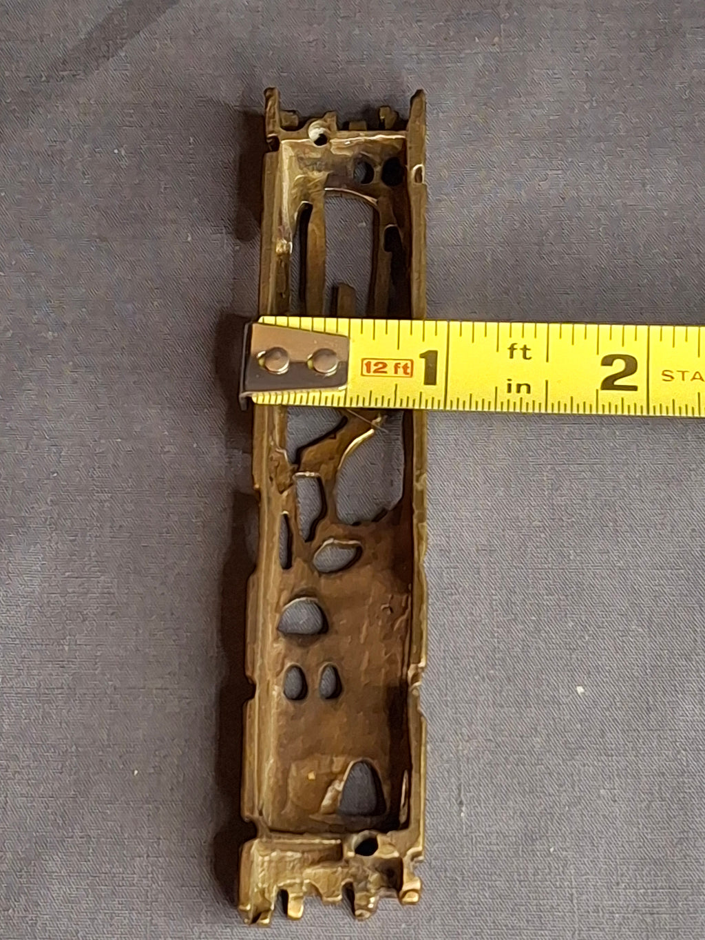 Signed Yavad Israel Bronze Mezuzah Case - Brutalist Mid-Century Modernist Art