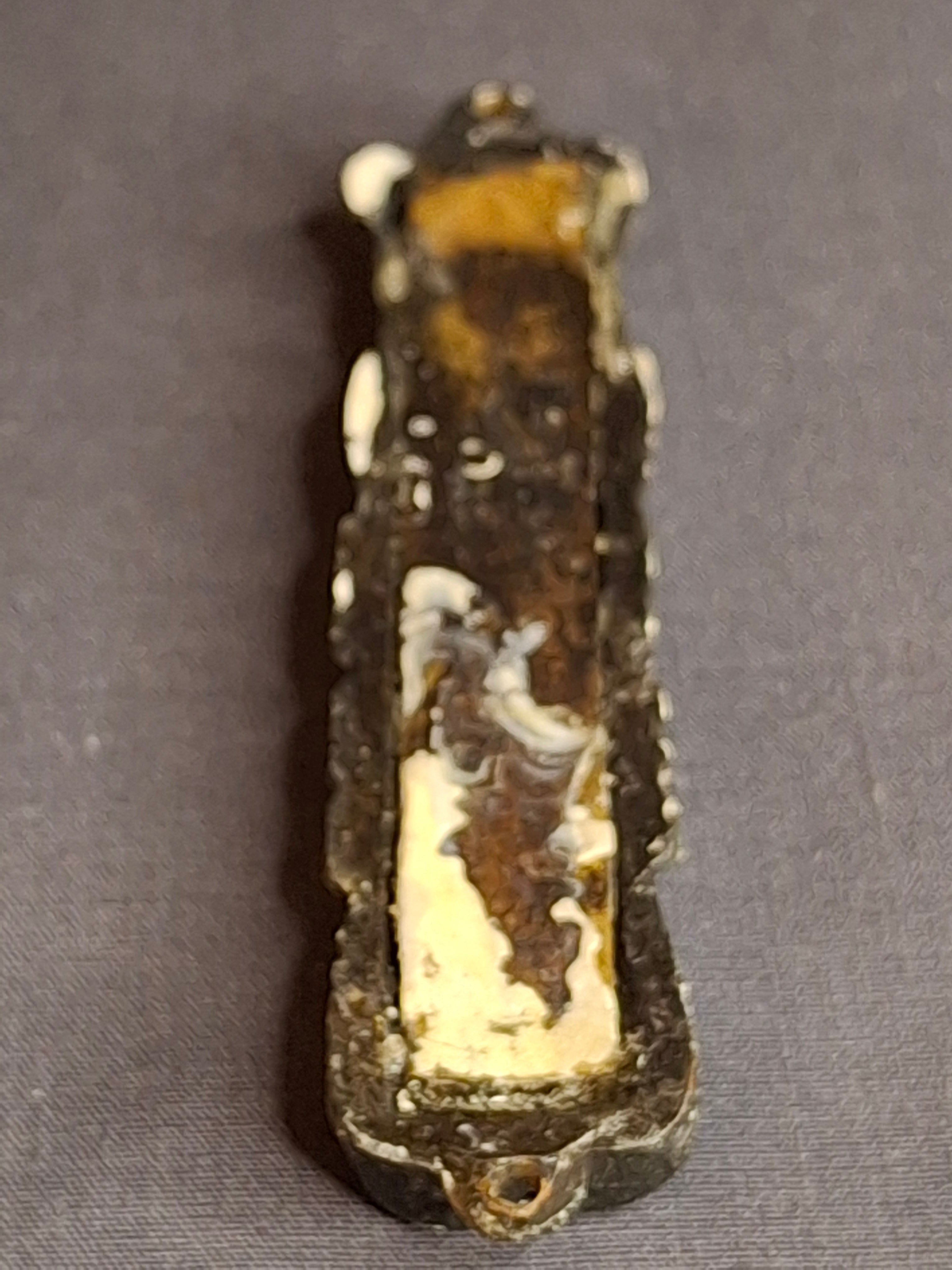 Vintage Ornate Brass Mezuzah Case - Shin Dalet Yud & Star of David - 3.25"
