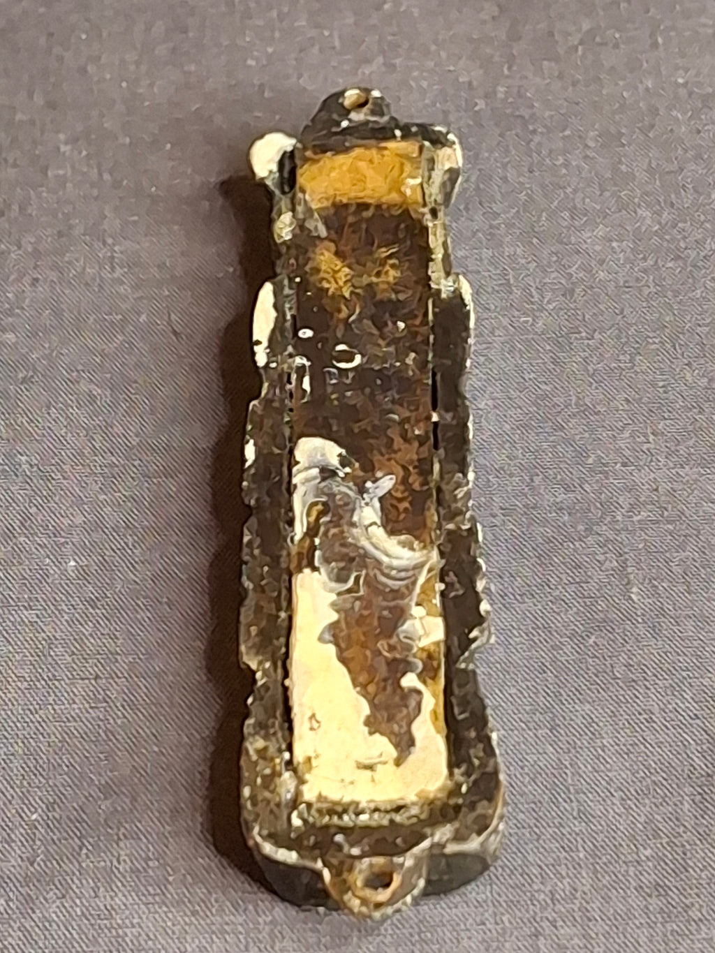 Vintage Ornate Brass Mezuzah Case - Shin Dalet Yud & Star of David - 3.25"
