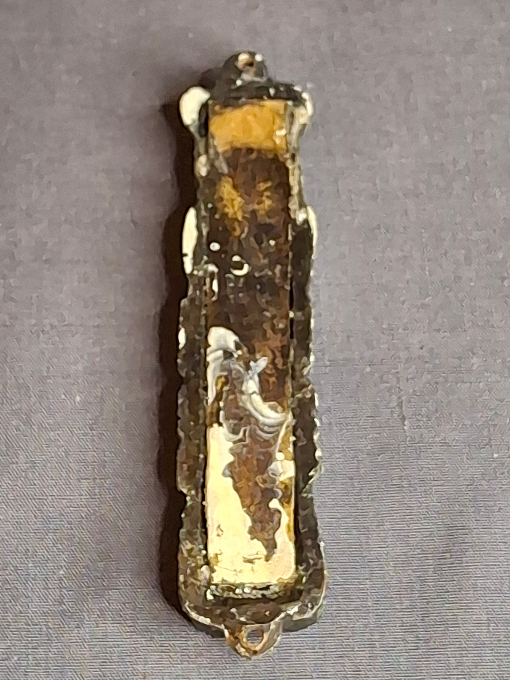 Vintage Ornate Brass Mezuzah Case - Shin Dalet Yud & Star of David - 3.25"