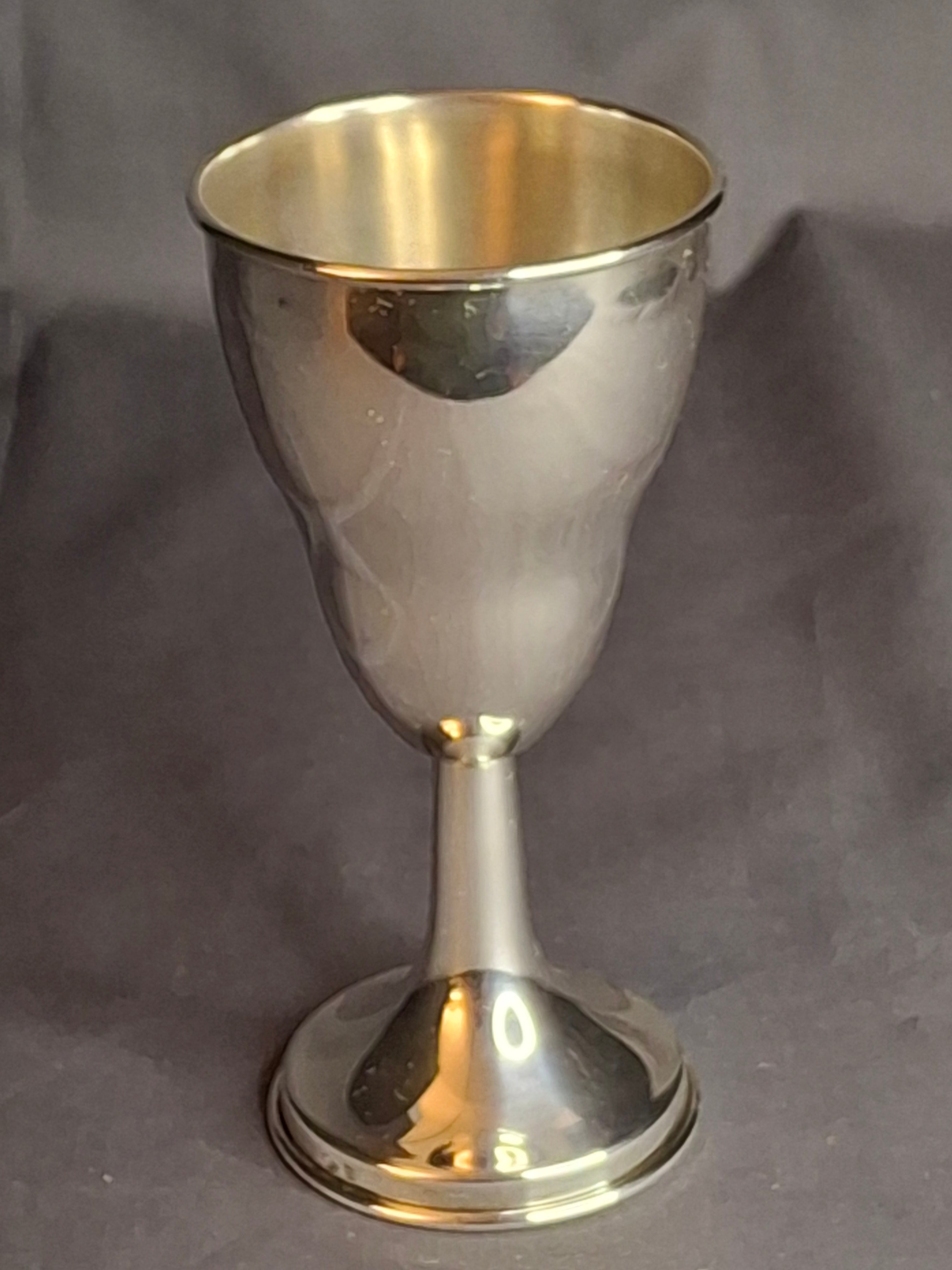 Vintage Italian .800 Solid Silver Kiddush Cup Goblet – Grape Motif, Circa 1950s