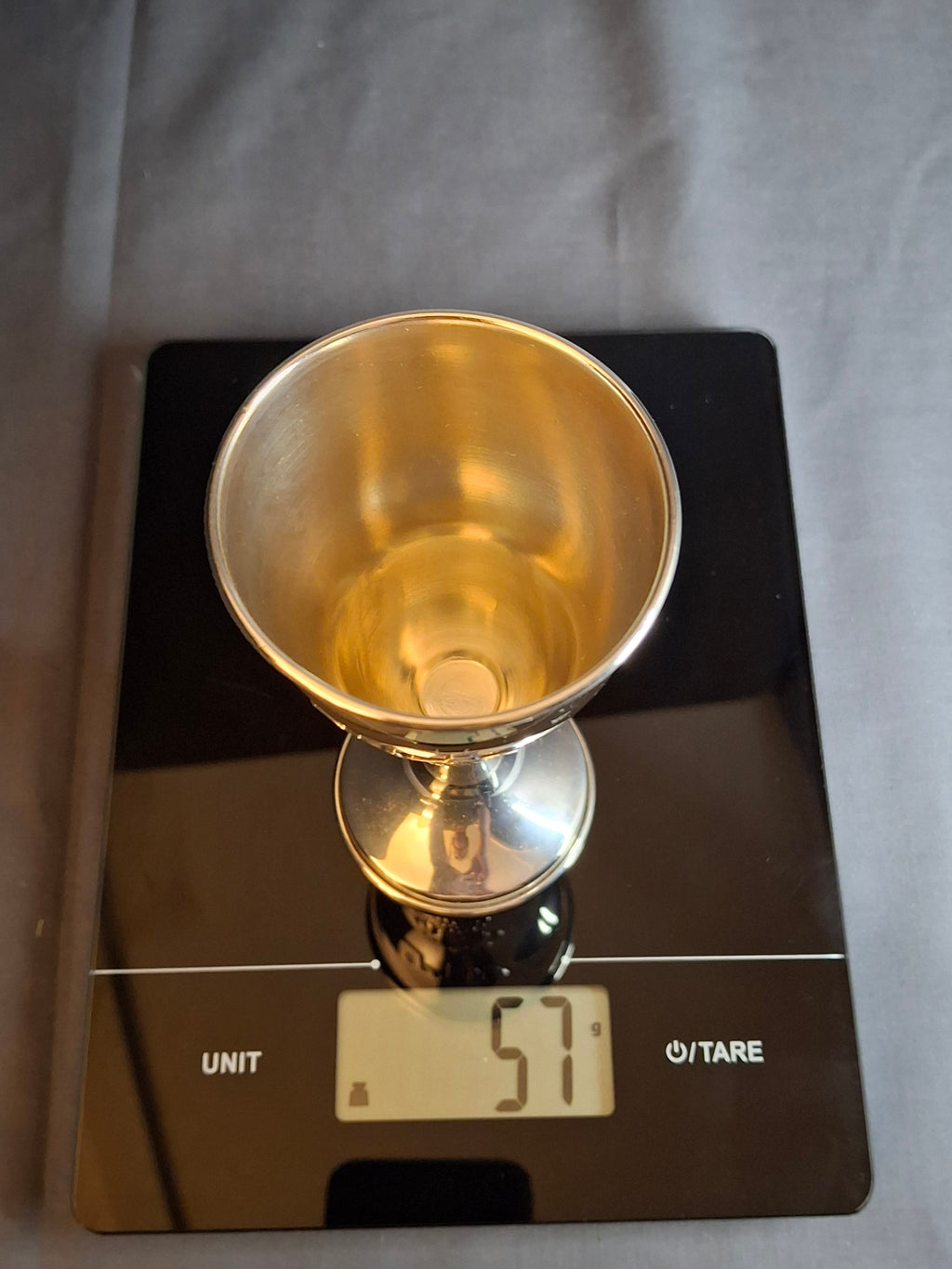 Vintage Italian .800 Solid Silver Kiddush Cup Goblet – Grape Motif, Circa 1950s