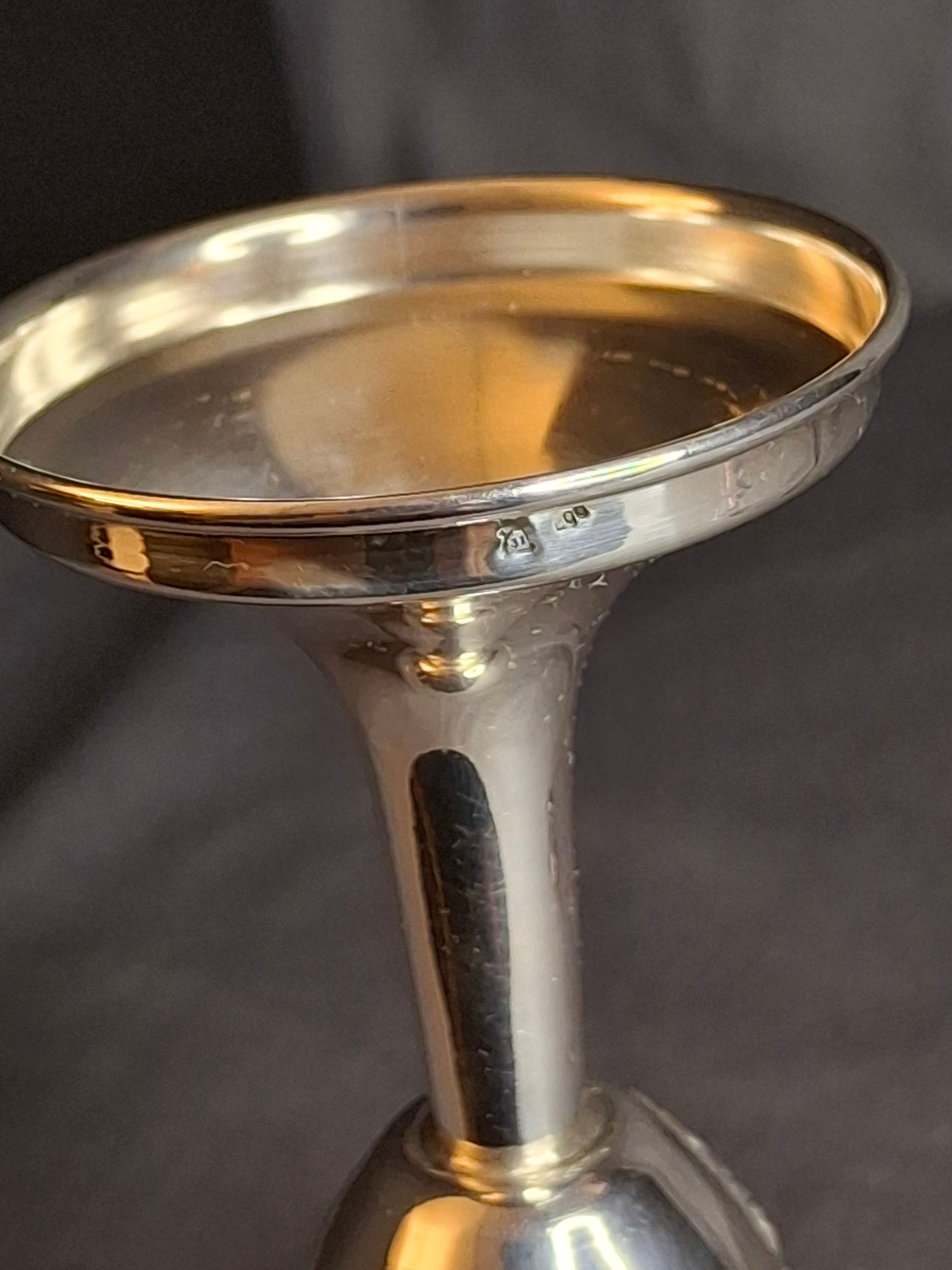 Vintage Italian .800 Solid Silver Kiddush Cup Goblet – Grape Motif, Circa 1950s