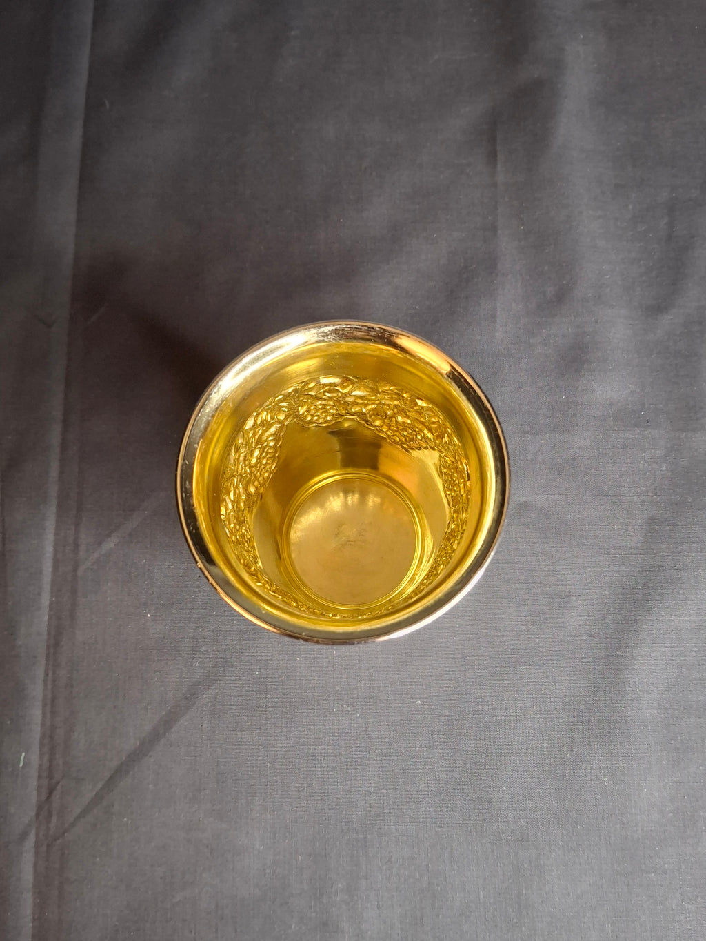 Vintage Hazorfim Sterling Silver Kiddush Cup Grape Motif Gold Wash Interior 47g