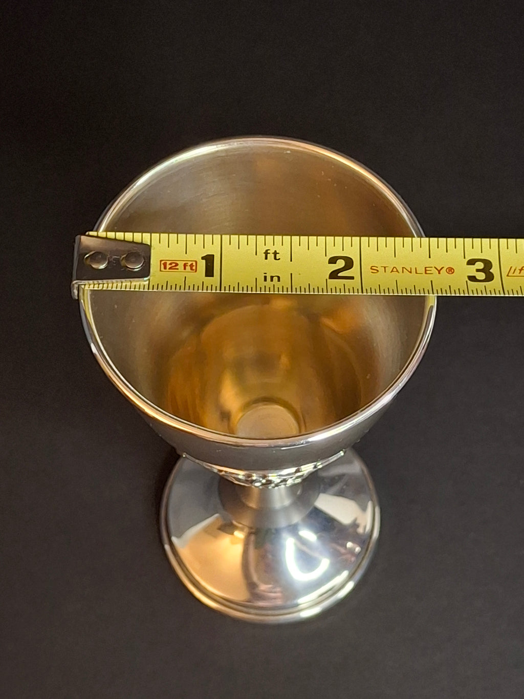 Vintage Italian .800 Solid Silver Kiddush Cup Goblet – Grape Motif, Circa 1950s