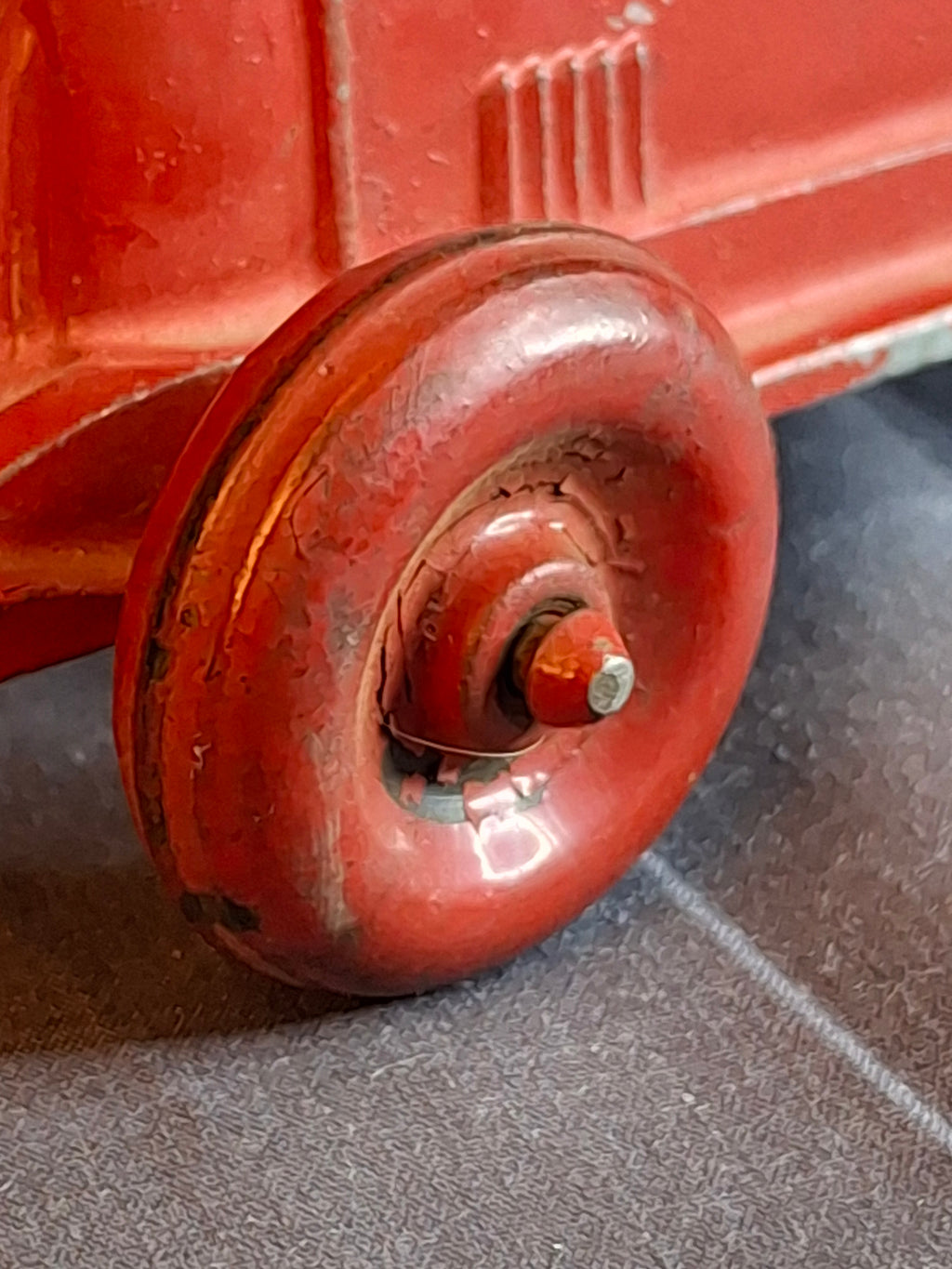 Vintage Hubley No 5 Race Car 157 Kiddie Toy Red Diecast Cast Iron Racer 7"