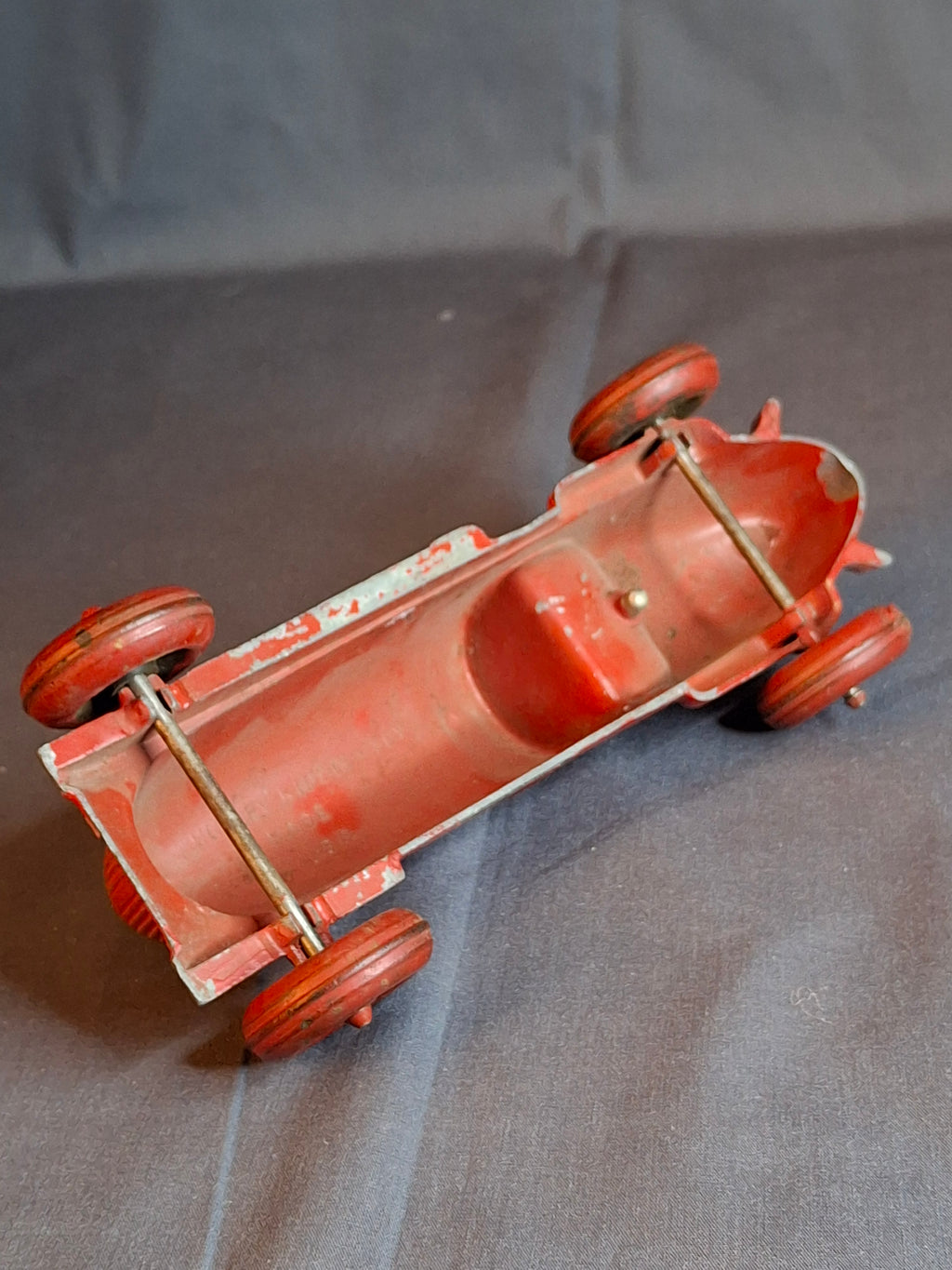 Vintage Hubley No 5 Race Car 157 Kiddie Toy Red Diecast Cast Iron Racer 7"