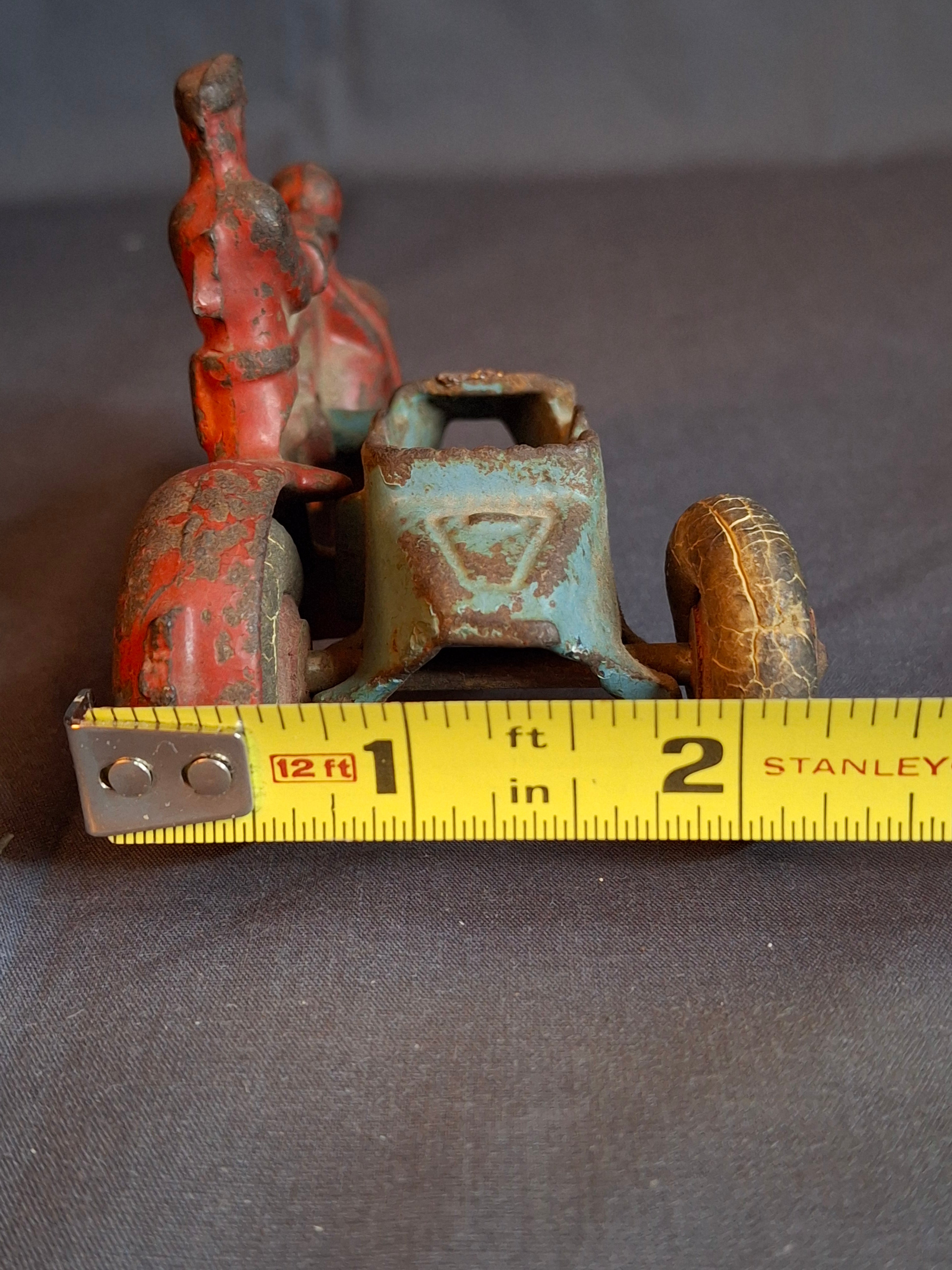 Vintage 1930s Hubley Cast Iron COP Police Motorcycle w/ Sidecar Toy 1724B Original Paint