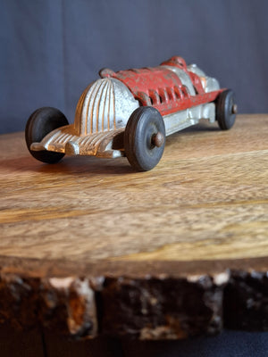Vintage 1930s Hubley #22 Race Car Toy Model 2330 - Cast Iron & Die-Cast - 7.5"