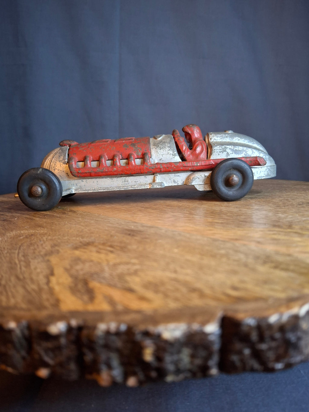 Vintage 1930s Hubley #22 Race Car Toy Model 2330 - Cast Iron & Die-Cast - 7.5"
