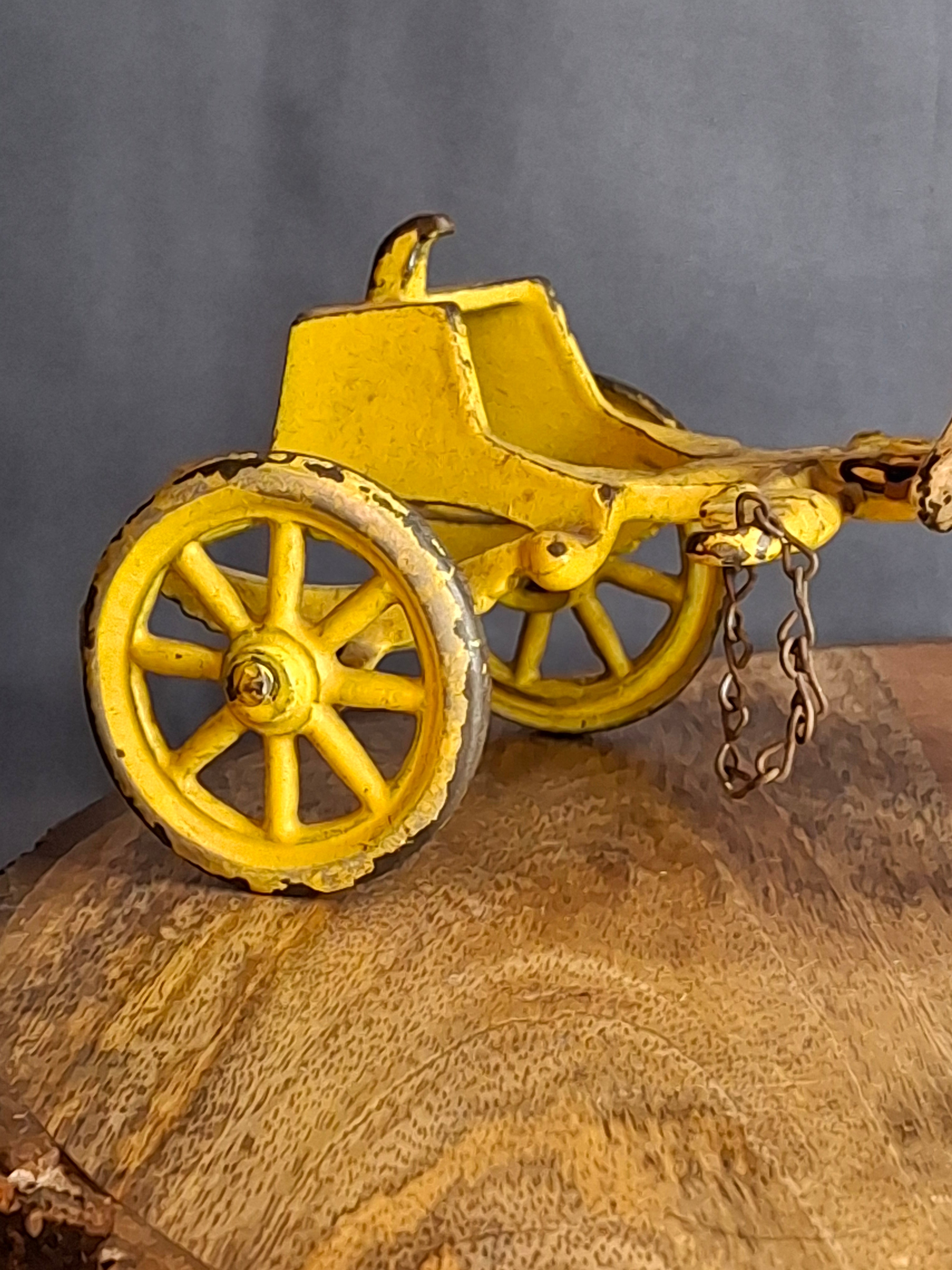 Antique Kenton Overland Circus Cast Iron Wagon Horse Drawn Toy 14" Driver Ex Condition