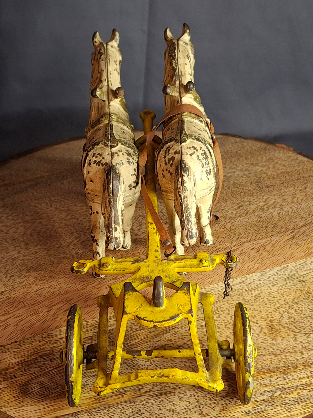 Antique Kenton Overland Circus Cast Iron Wagon Horse Drawn Toy 14" Driver Ex Condition