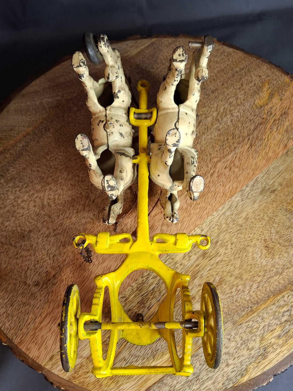 Antique Kenton Overland Circus Cast Iron Wagon Horse Drawn Toy 14" Driver Ex Condition