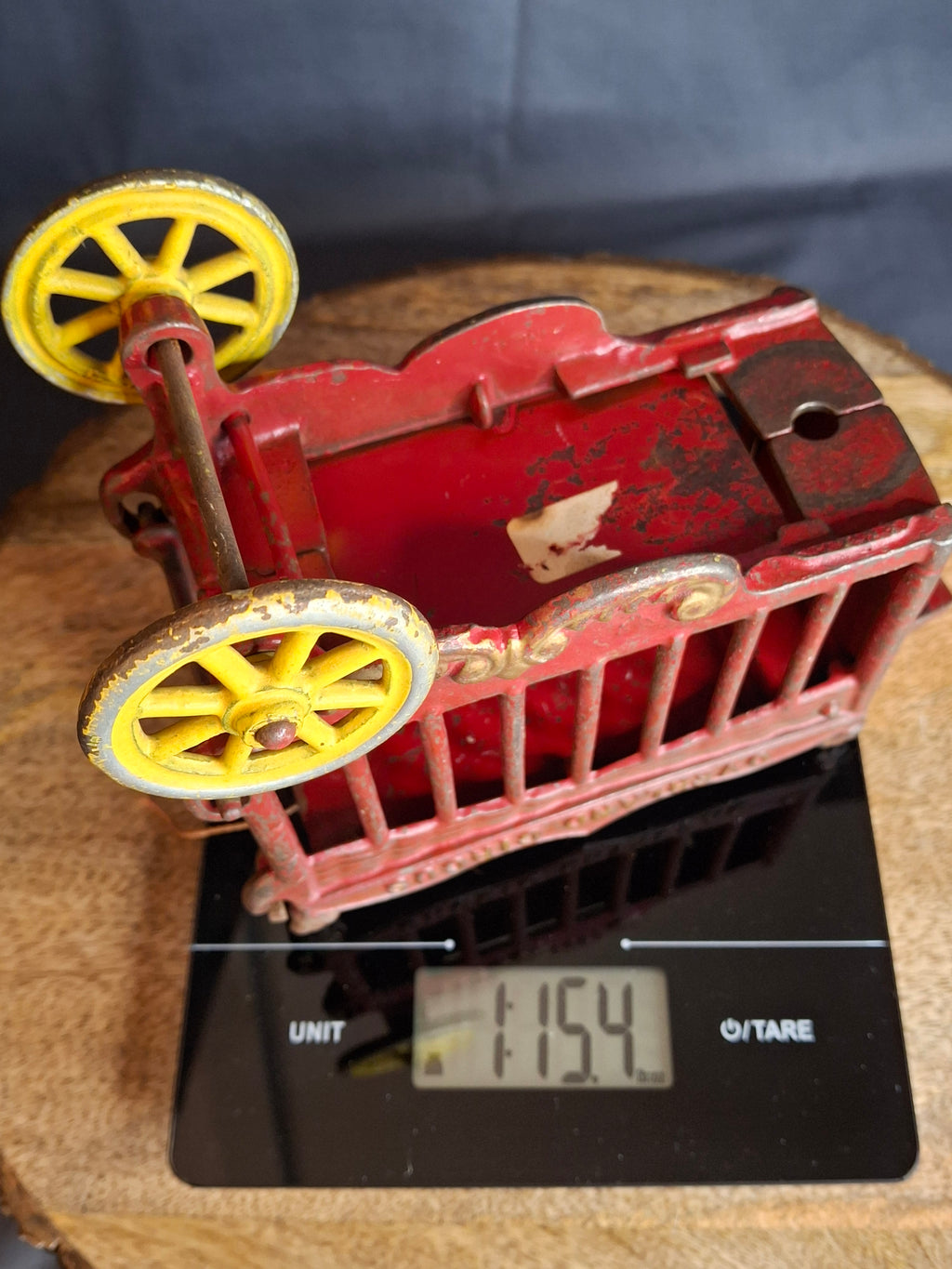 Antique Kenton Overland Circus Cast Iron Wagon Horse Drawn Toy 14" Driver Ex Condition