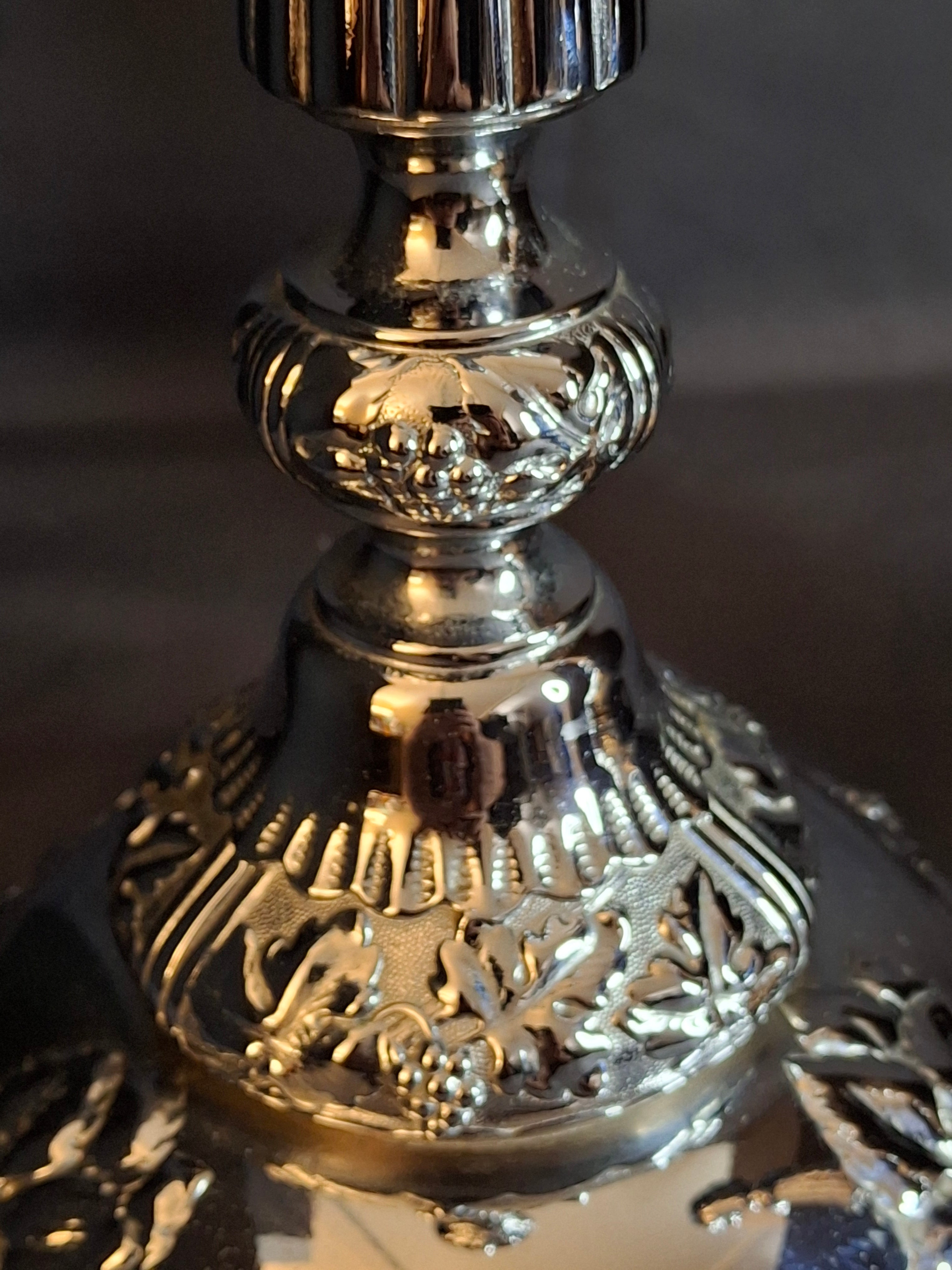 Monumental 14.5" Antique Norblin & Co. Silver Plated Candlesticks