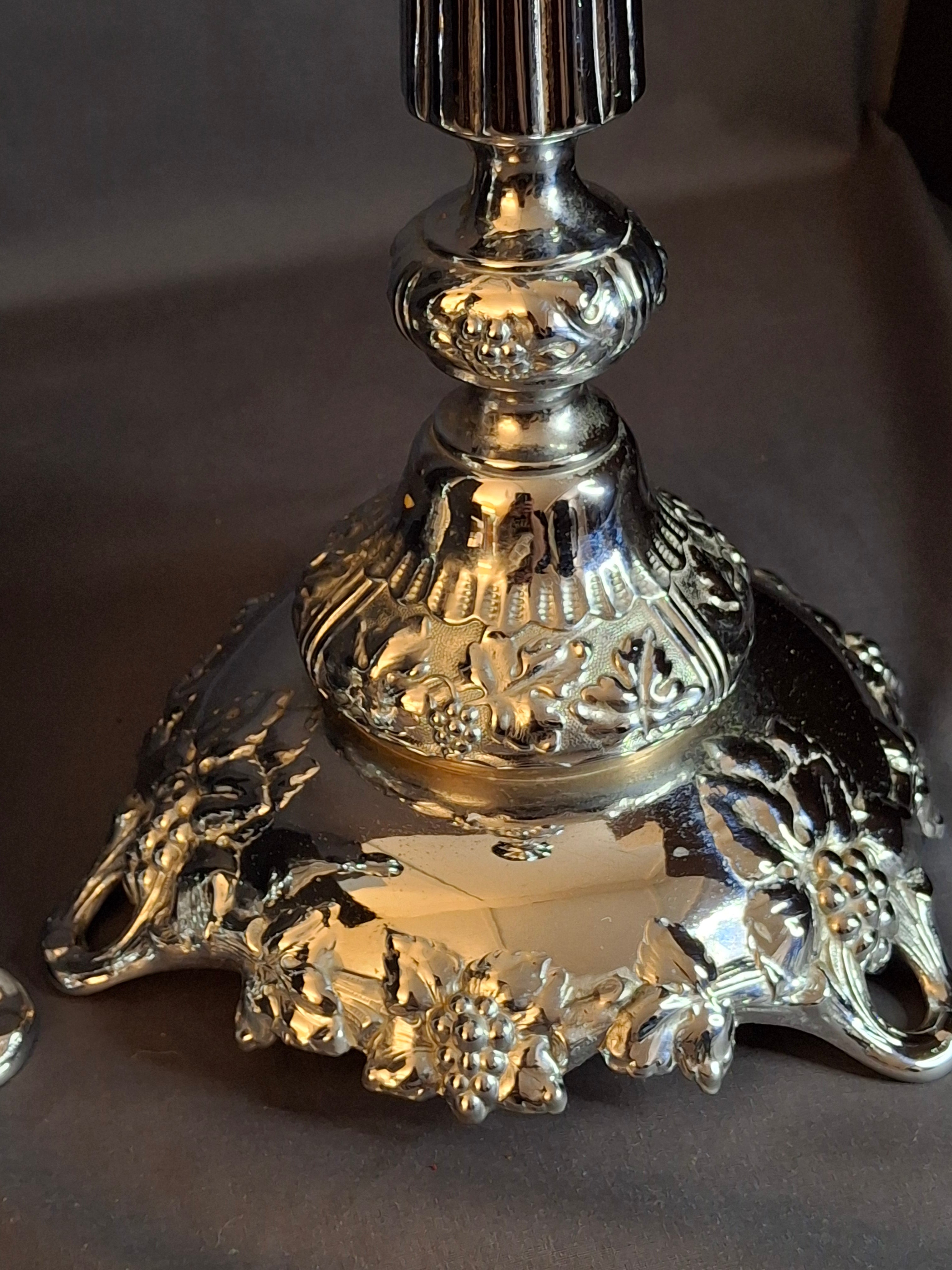 Monumental 14.5" Antique Norblin & Co. Silver Plated Candlesticks