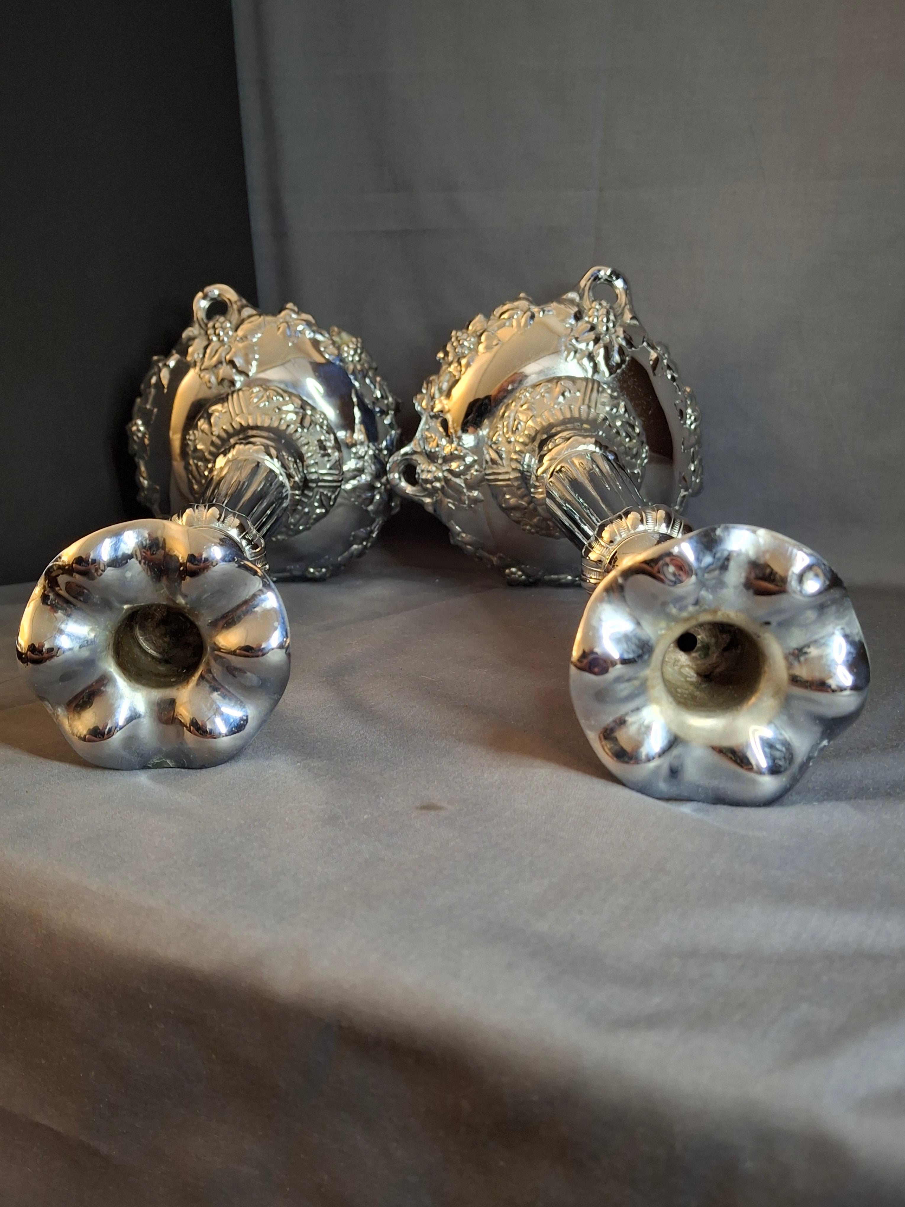 Monumental 14.5" Antique Norblin & Co. Silver Plated Candlesticks