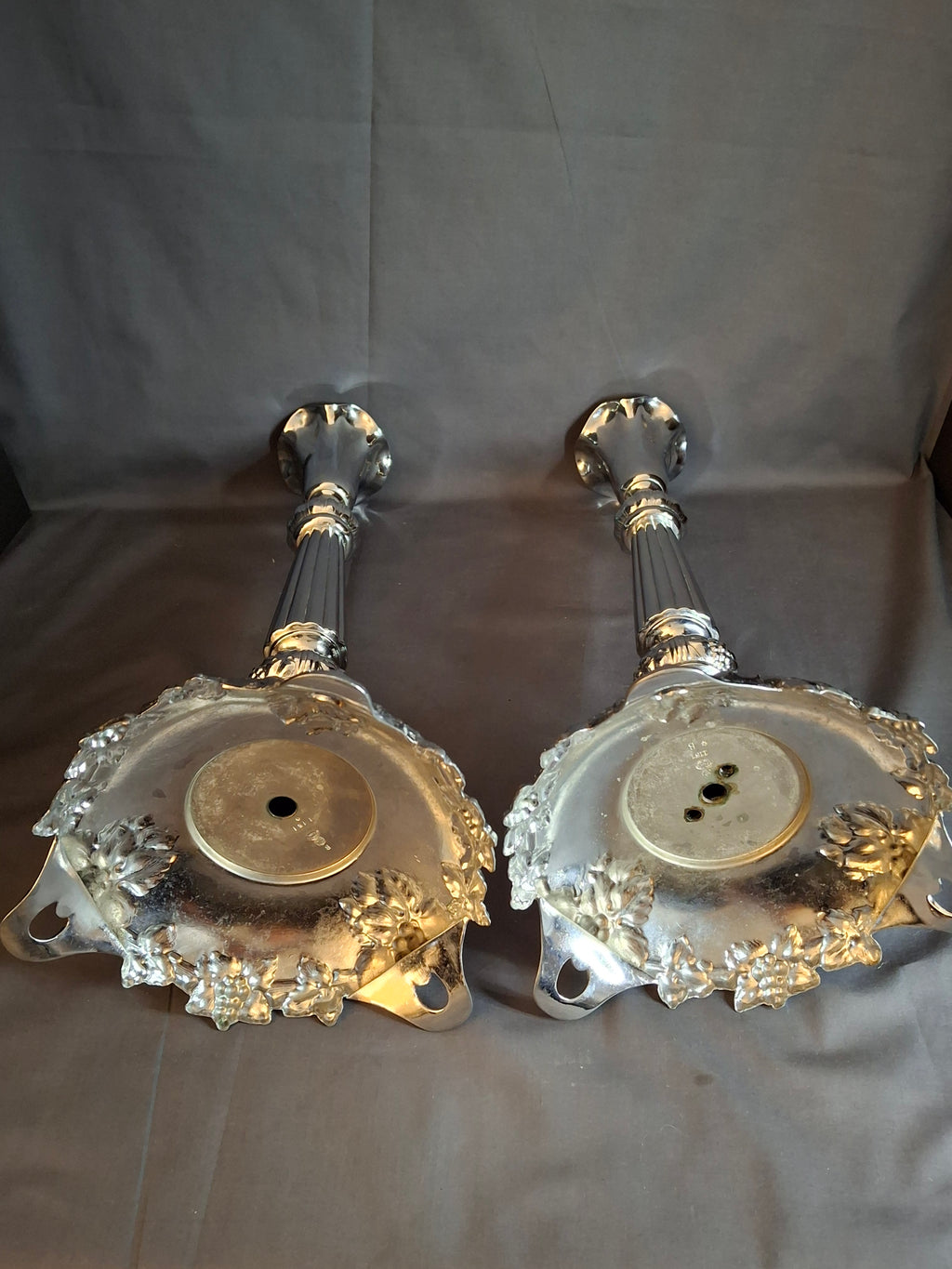 Monumental 14.5" Antique Norblin & Co. Silver Plated Candlesticks