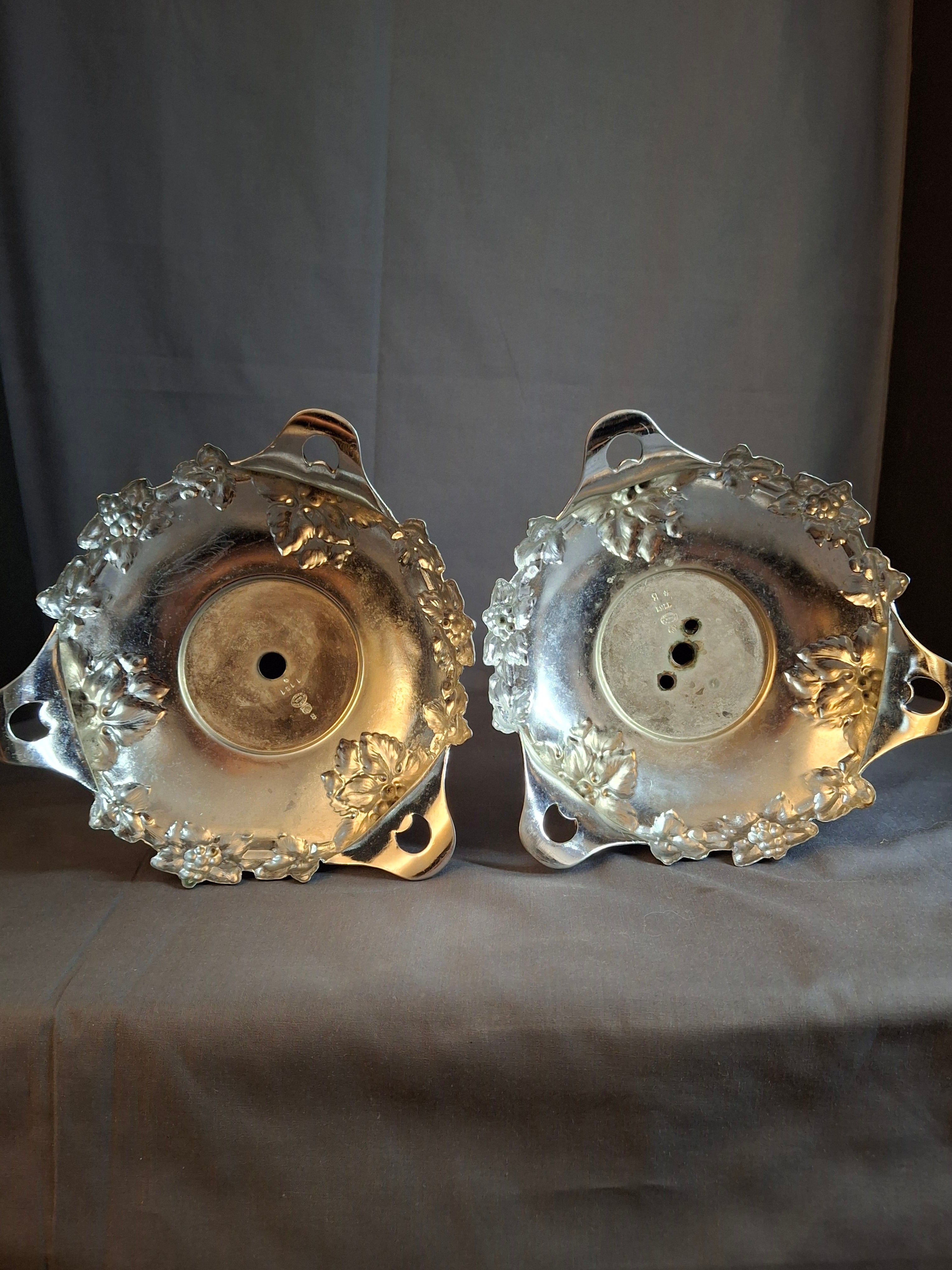 Monumental 14.5" Antique Norblin & Co. Silver Plated Candlesticks