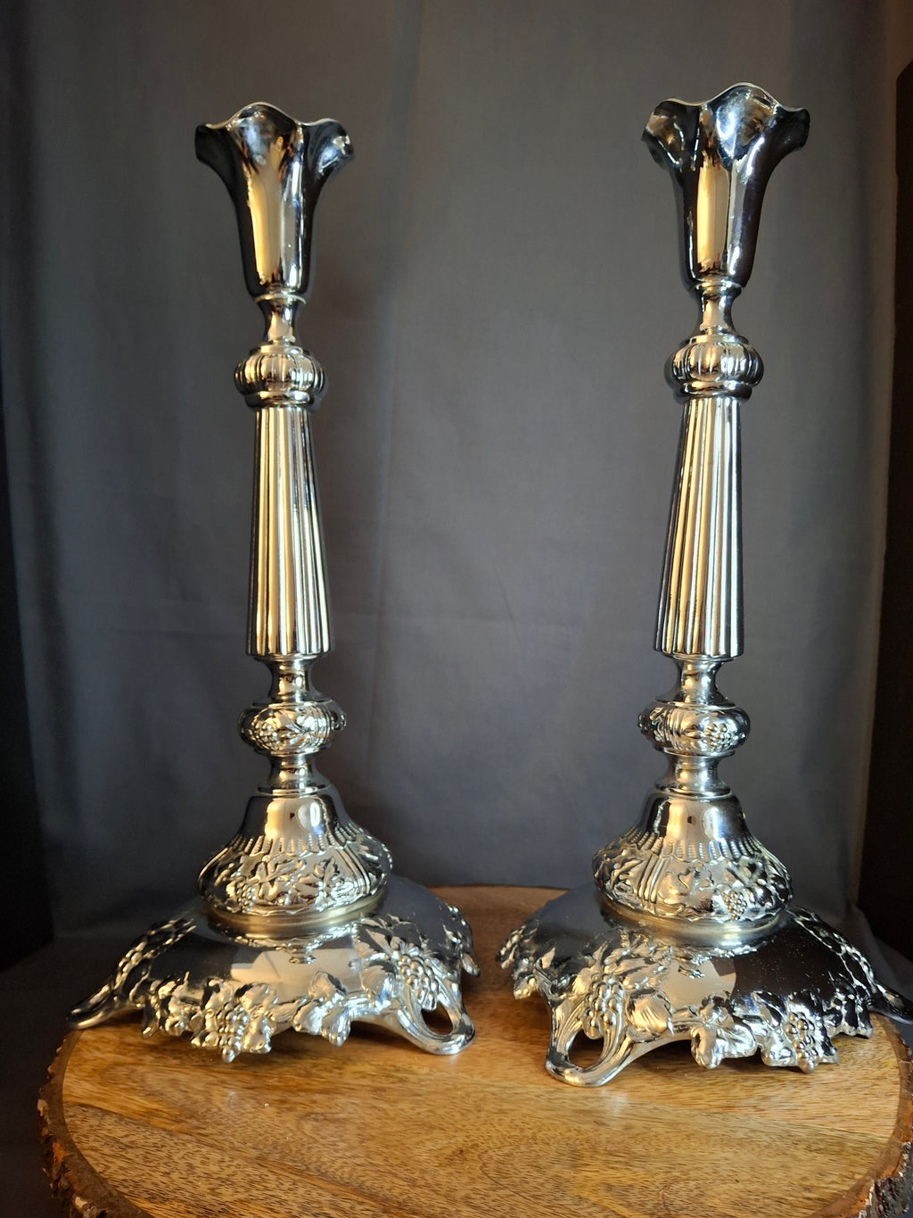 Monumental 14.5" Antique Norblin & Co. Silver Plated Candlesticks