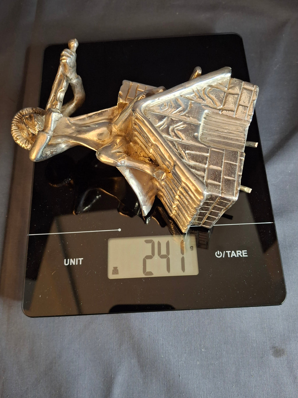 Vintage Sterling Silver 925 Fiddler on the Roof Figurine on Marble Base 6.5"