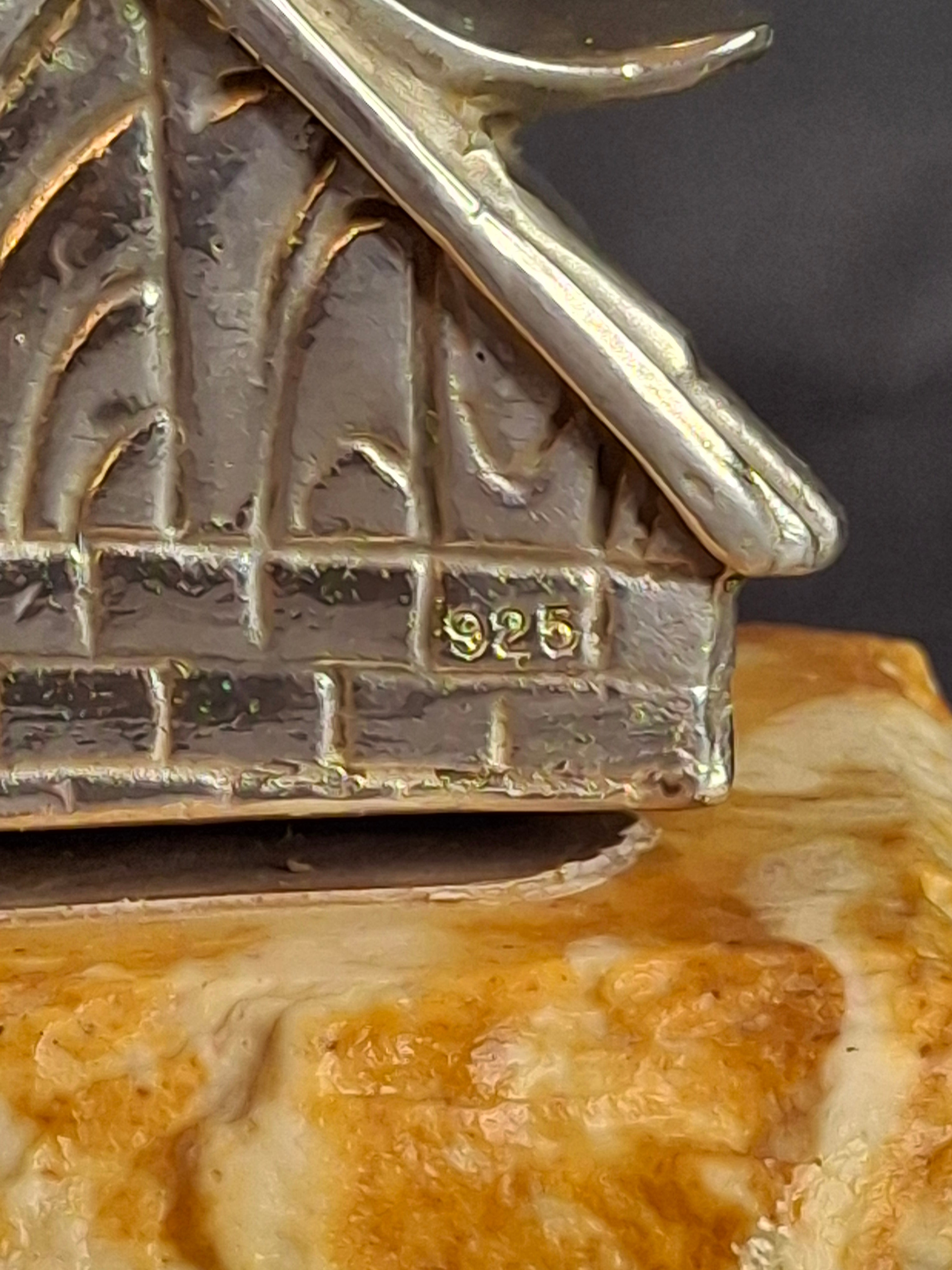 Vintage Sterling Silver 925 Fiddler on the Roof Figurine on Marble Base 6.5"
