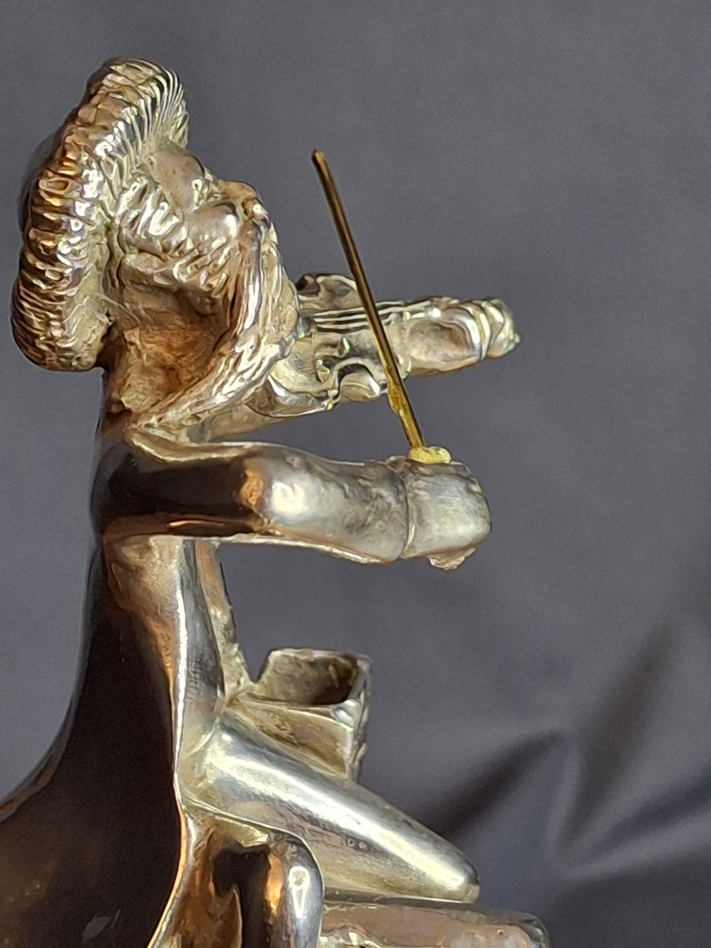 Vintage Sterling Silver 925 Fiddler on the Roof Figurine on Marble Base 6.5"