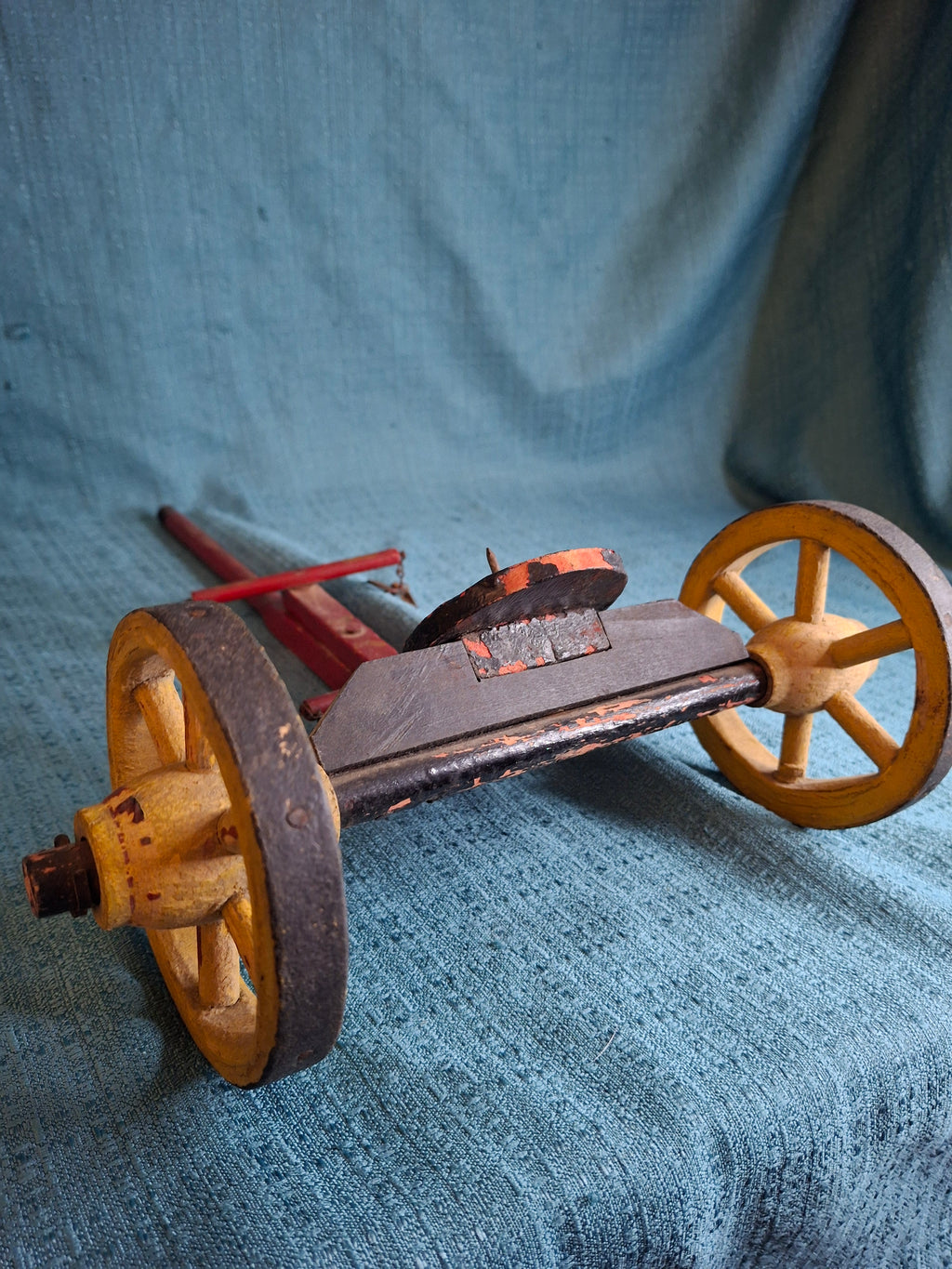 Antique Wooden Horse Drawn Wagon Toy c 1905 Converse Best Family Flour Large