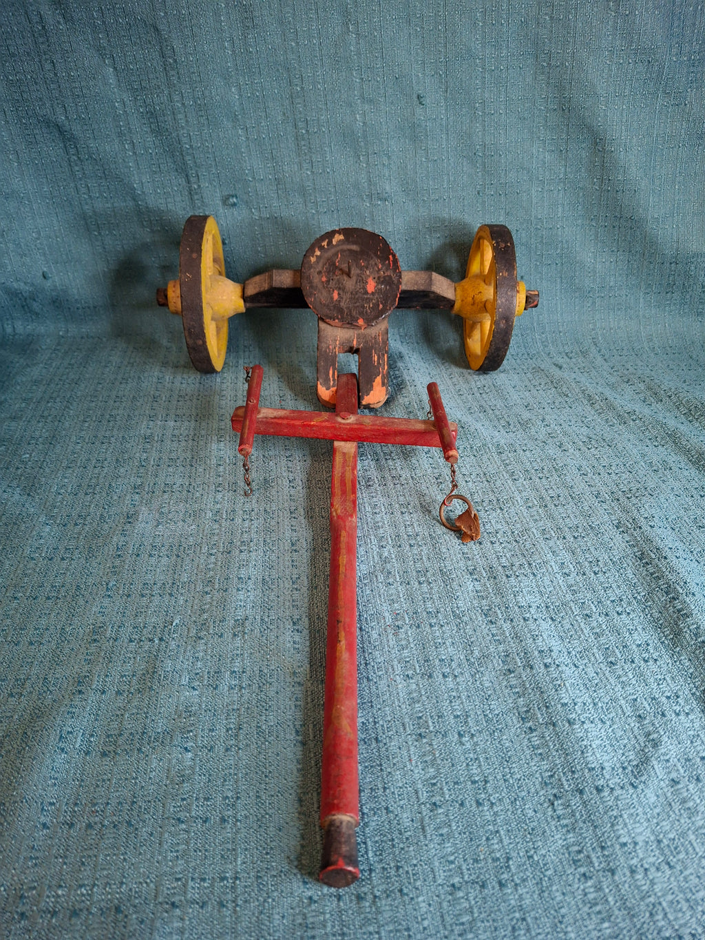 Antique Wooden Horse Drawn Wagon Toy c 1905 Converse Best Family Flour Large